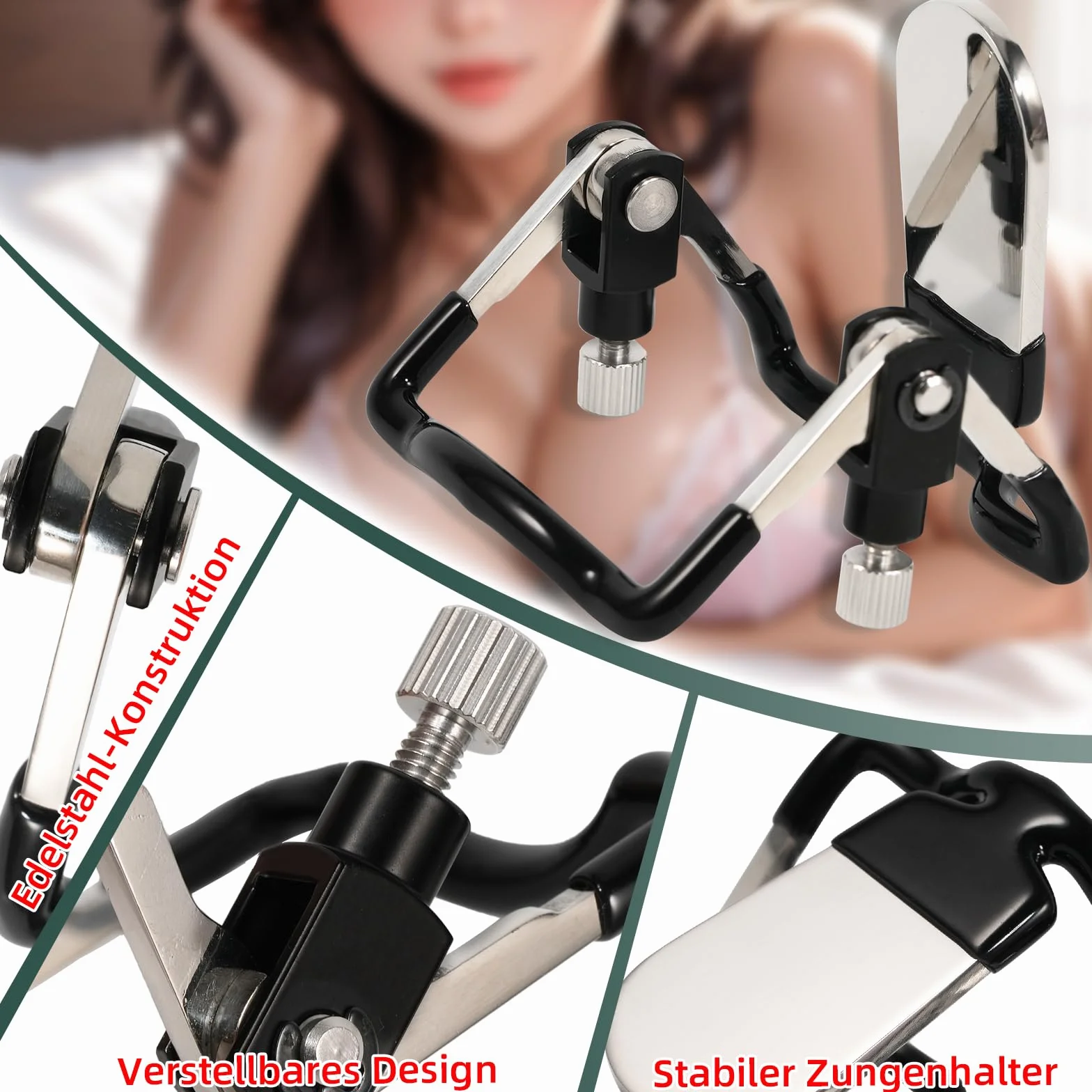 Bavaglio Bocca Regolabile in Acciaio Inox BDSM Divaricatore Giochi Bondage