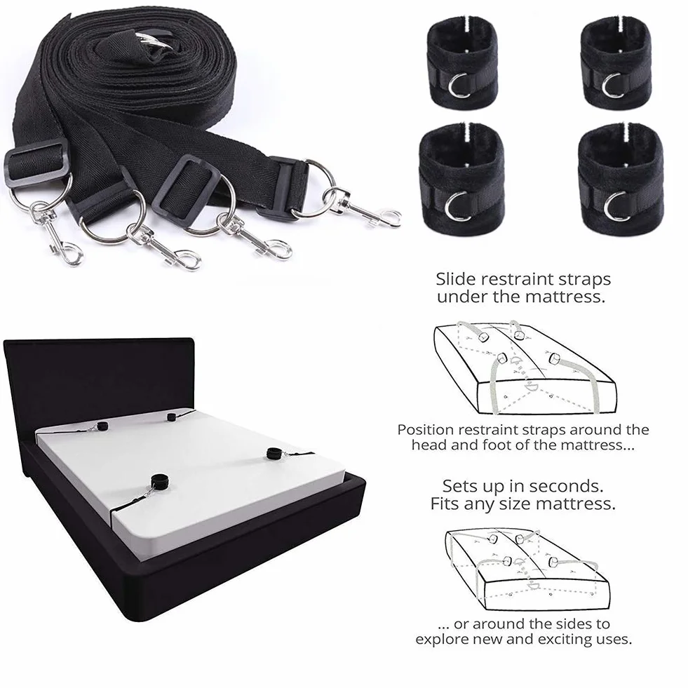 Set di cinture e aste per letto SM bondage sessuale