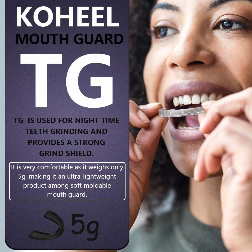 KOHEEL TG Bite Dentale per Digrignamento Denti con Vassoio Formatura, Blocca Bruxismo (5 Pezzi)