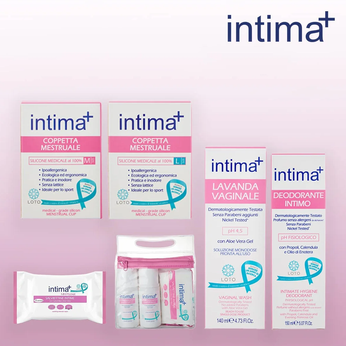 Intima+ Lavanda Vaginale con Tea Tree Oil e Aloe Vera Gel pH 4.5 Soluzione Monodose 4 x 140ml