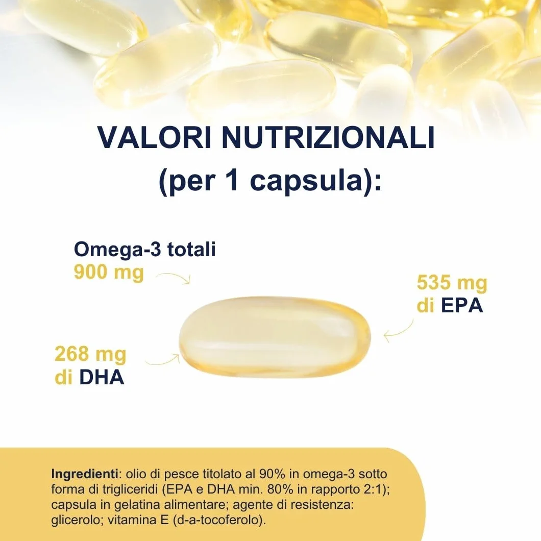 Omega 3 IFOS 5 Stelle 60 cps Olio di Pesce 1000mg Ricco di EPA DHA