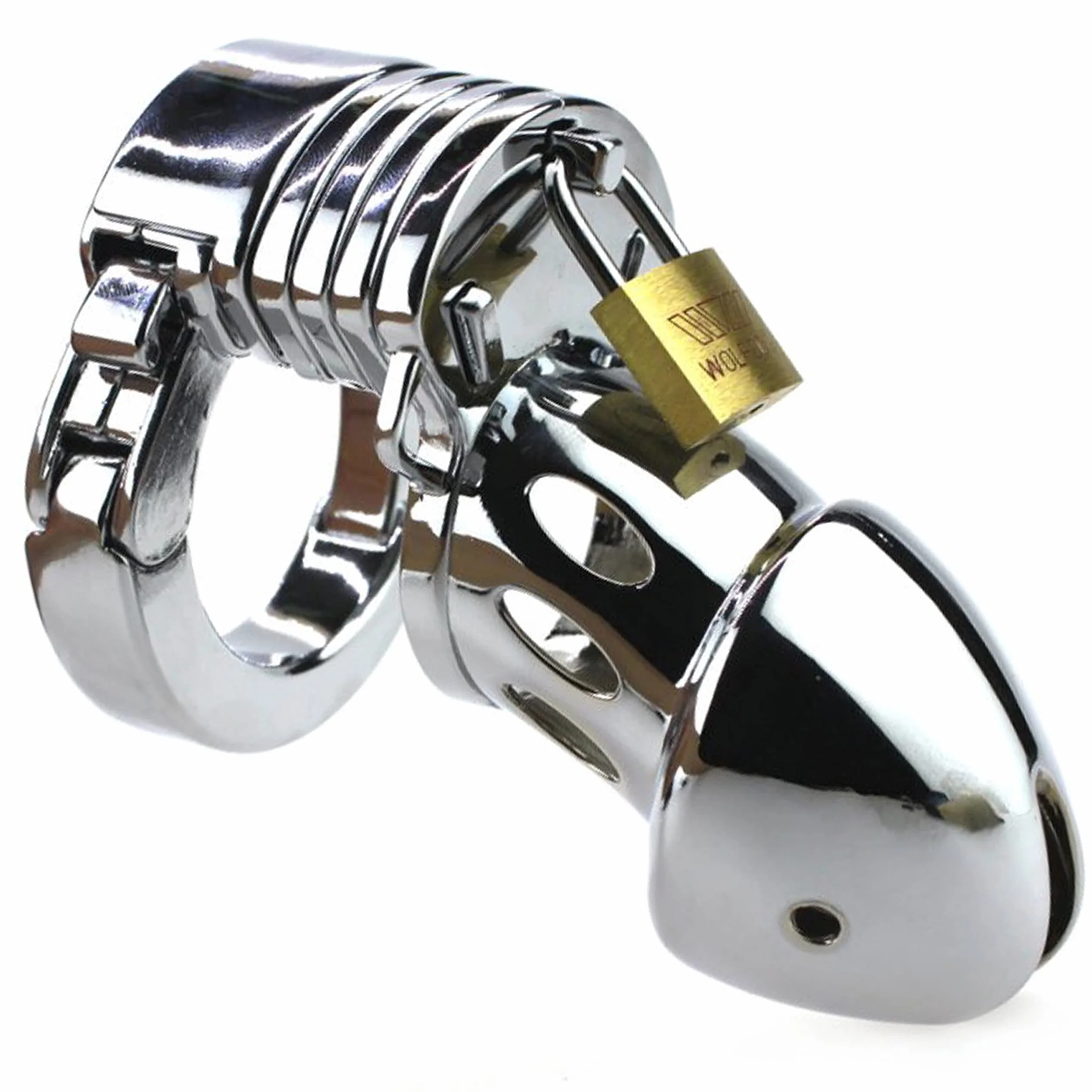 FOPS Gabbia Pene Metallo 11cm Chastity Cage Uomo Cintura Castità Maschile BDSM Sex Toy