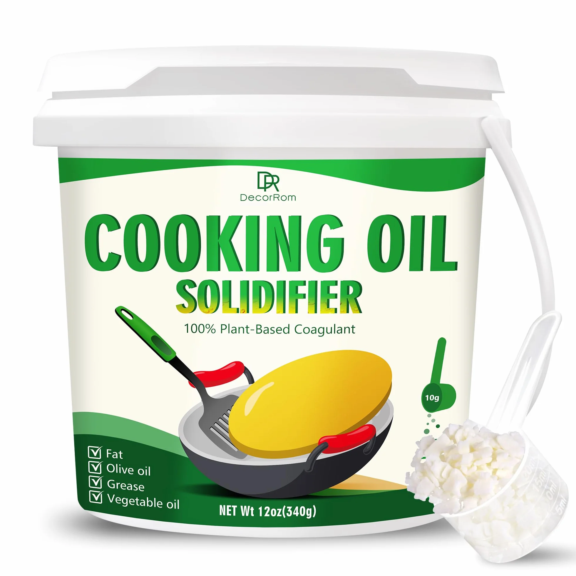 Polvere di Solidificazione per Olio da Cucina 340g - Smaltimento Ecologico Oli di Frittura
