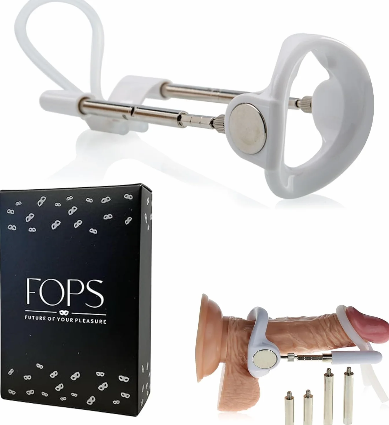 FOPS Extender penieno bianco – Allungamento e ingrandimento penieno per uomini P03