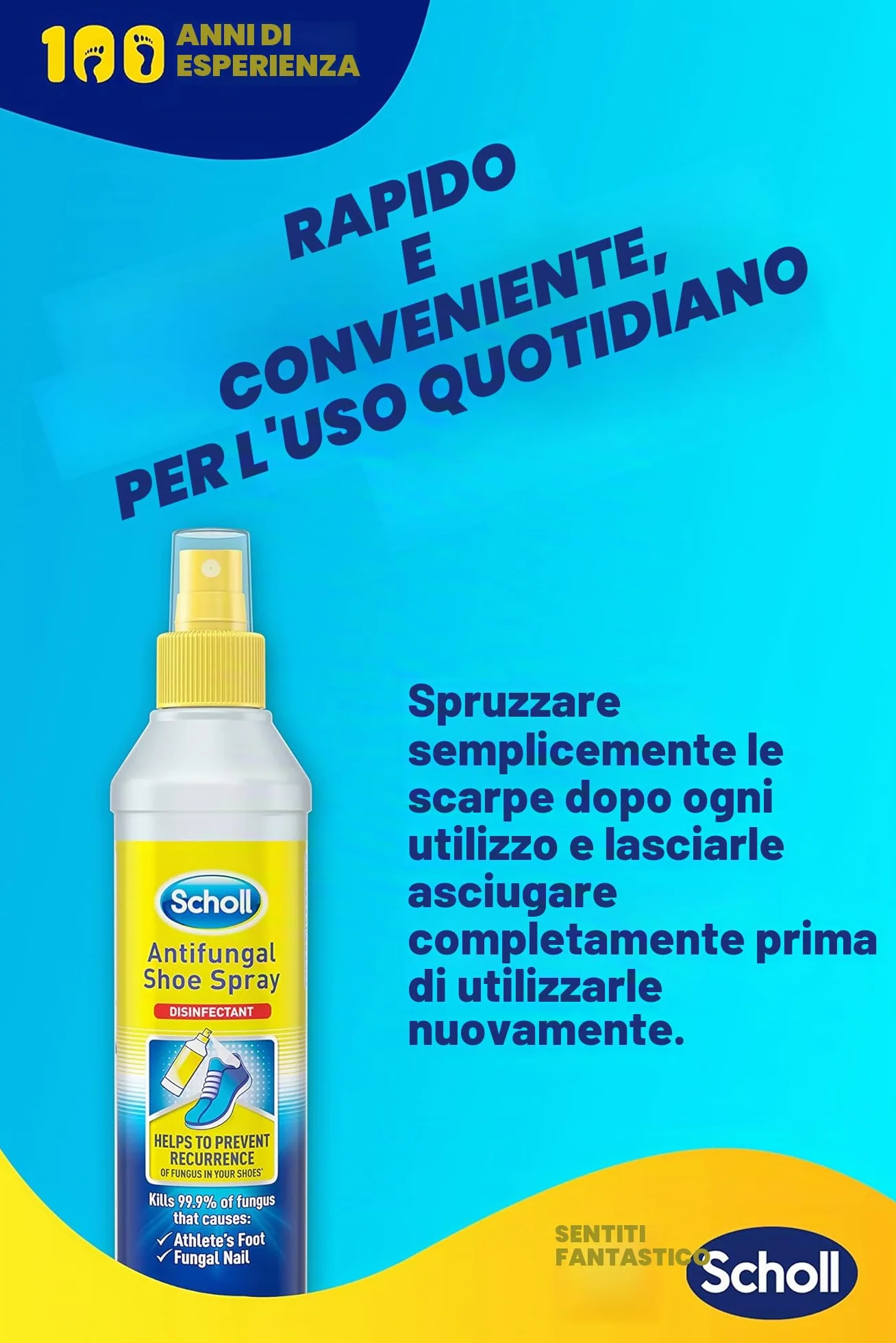 Scholl Spray disinfettante antimicotico per scarpe 250 ml