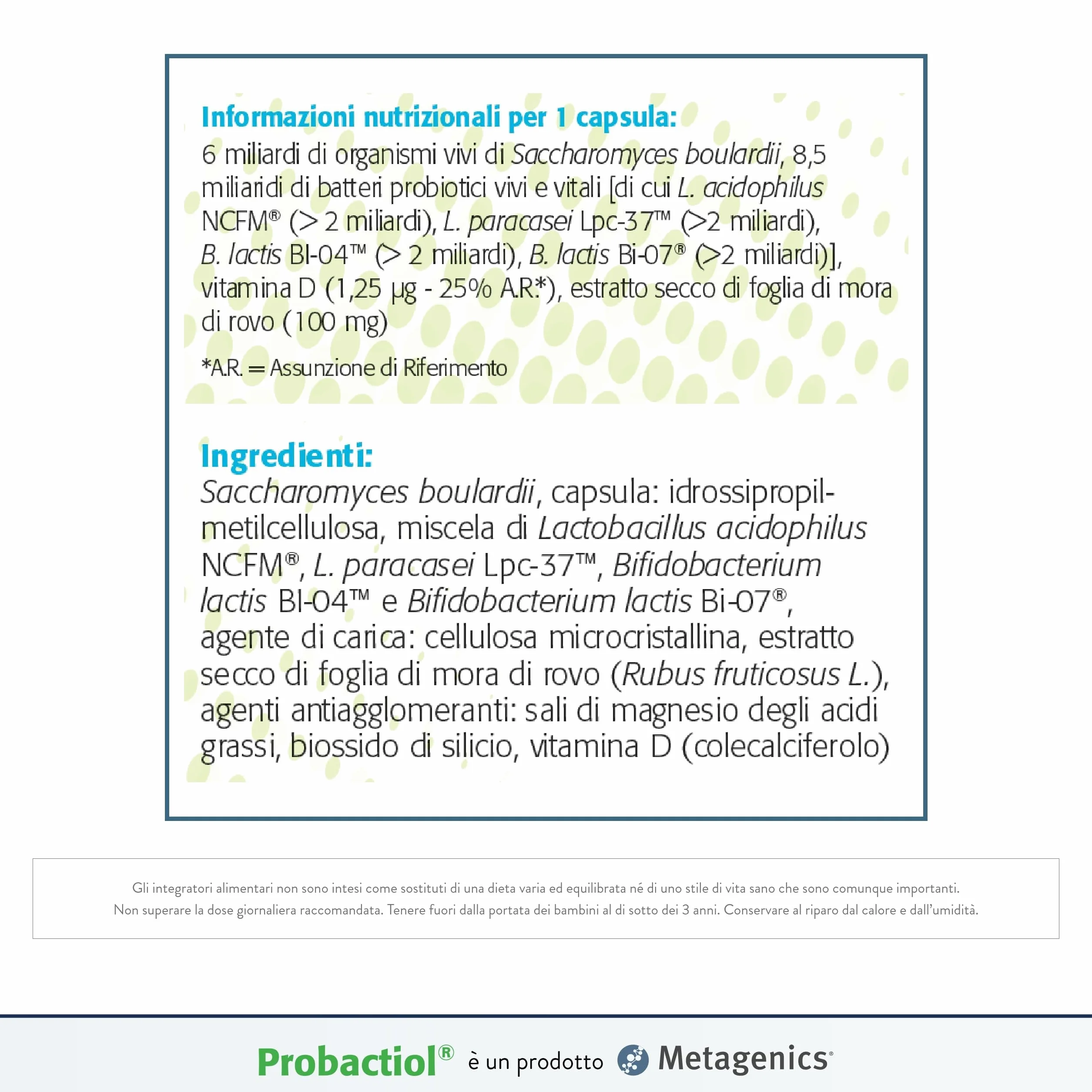 Metagenics Probactiol Duo 30 Capsule - Equilibrio Flora Intestinale Immunità