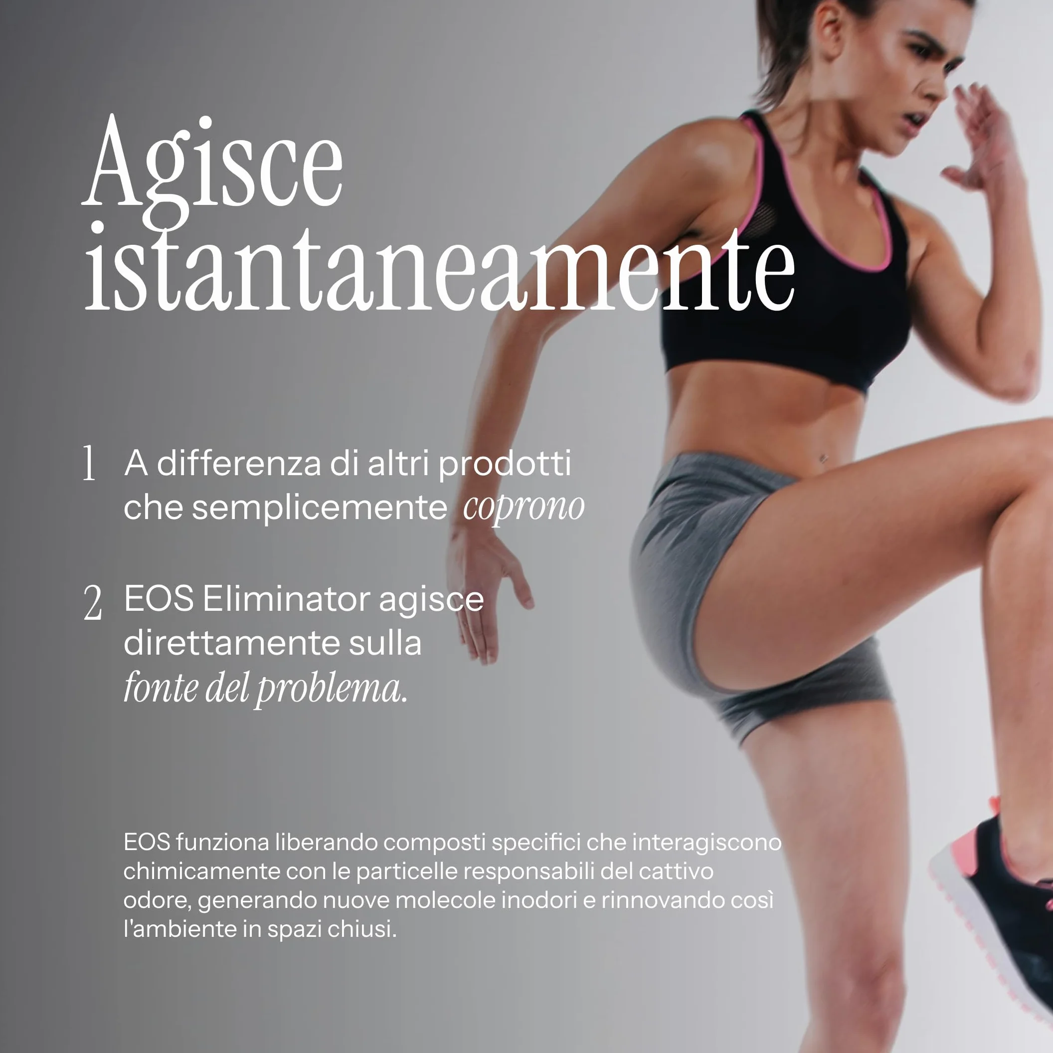 EOS Spray Elimina Odore Sudore Vestiti Scarpe Accessori Sportivi Neutralizzatore Odori Antisudore Deodorante