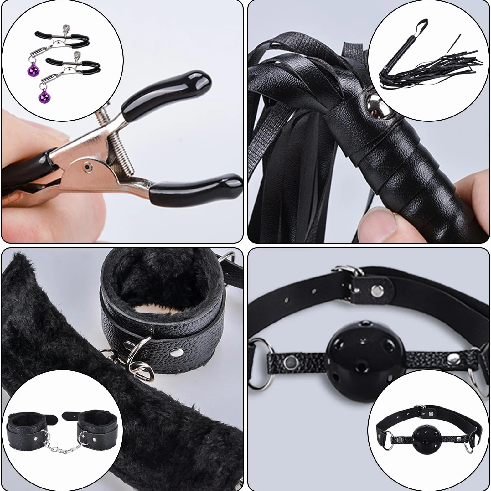 Qoosea 12 Pezzi Bondage Set BDSM Giocattoli Sessuali per Coppie Principianti Esperti