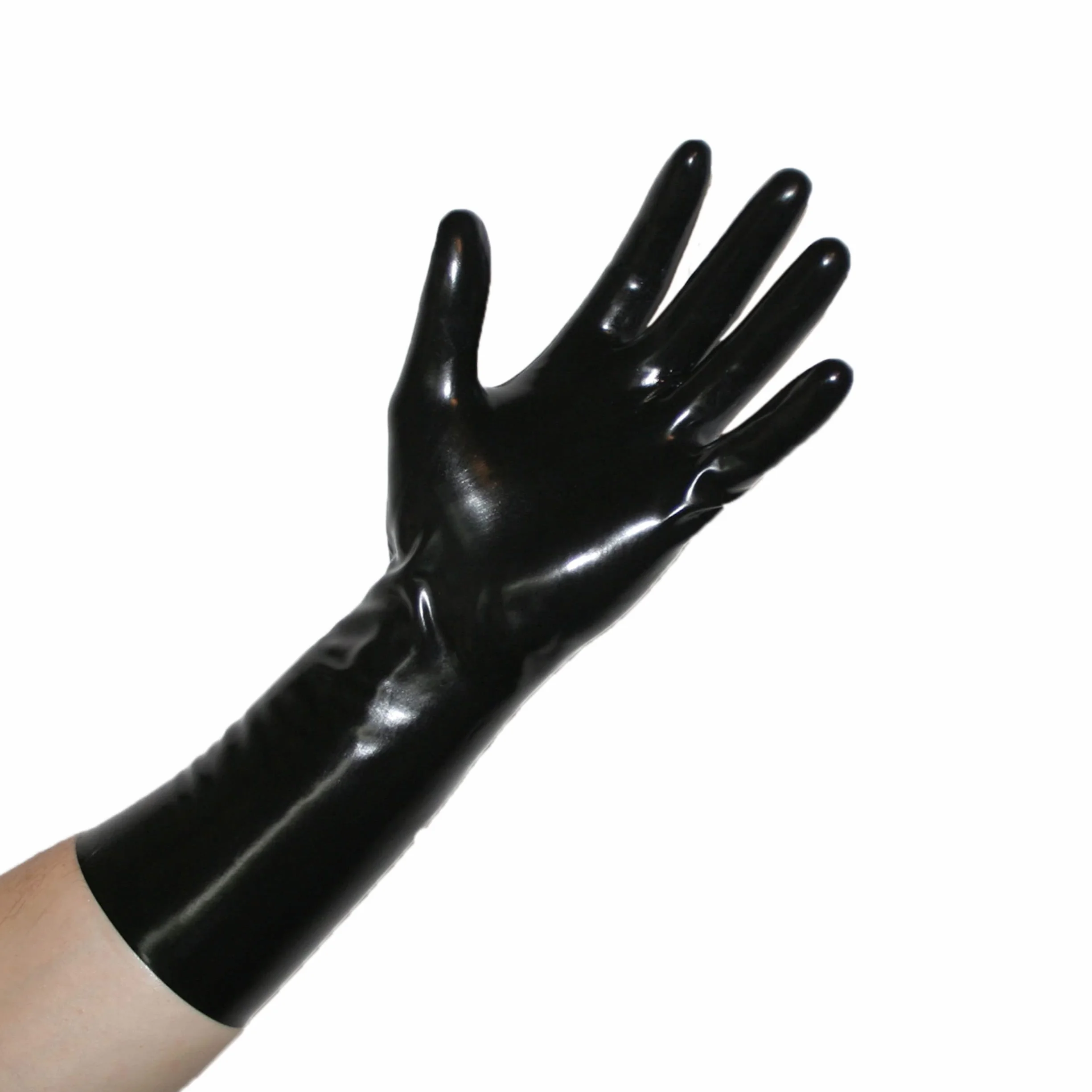 Rubberfashion Guanti in lattice corti fino al polso per donne e uomini