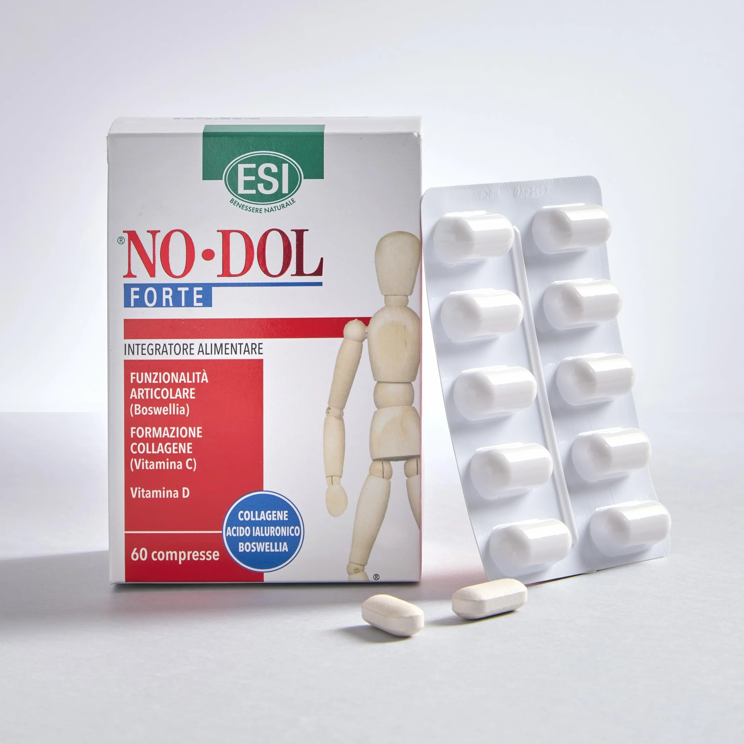 ESI No-Dol Forte Integratore Alimentare Collagene Vitamina C Acido Ialuronico 60 Compresse