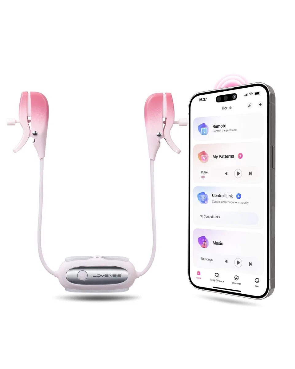 LOVENSE Gemini Morsetti per Capezzoli Sesso Elettrico, Vibratori Bluetooth App Control, Toys Sesso per Coppia Donna Uomo, Modalità di Vibrazione Personalizzate illimitate