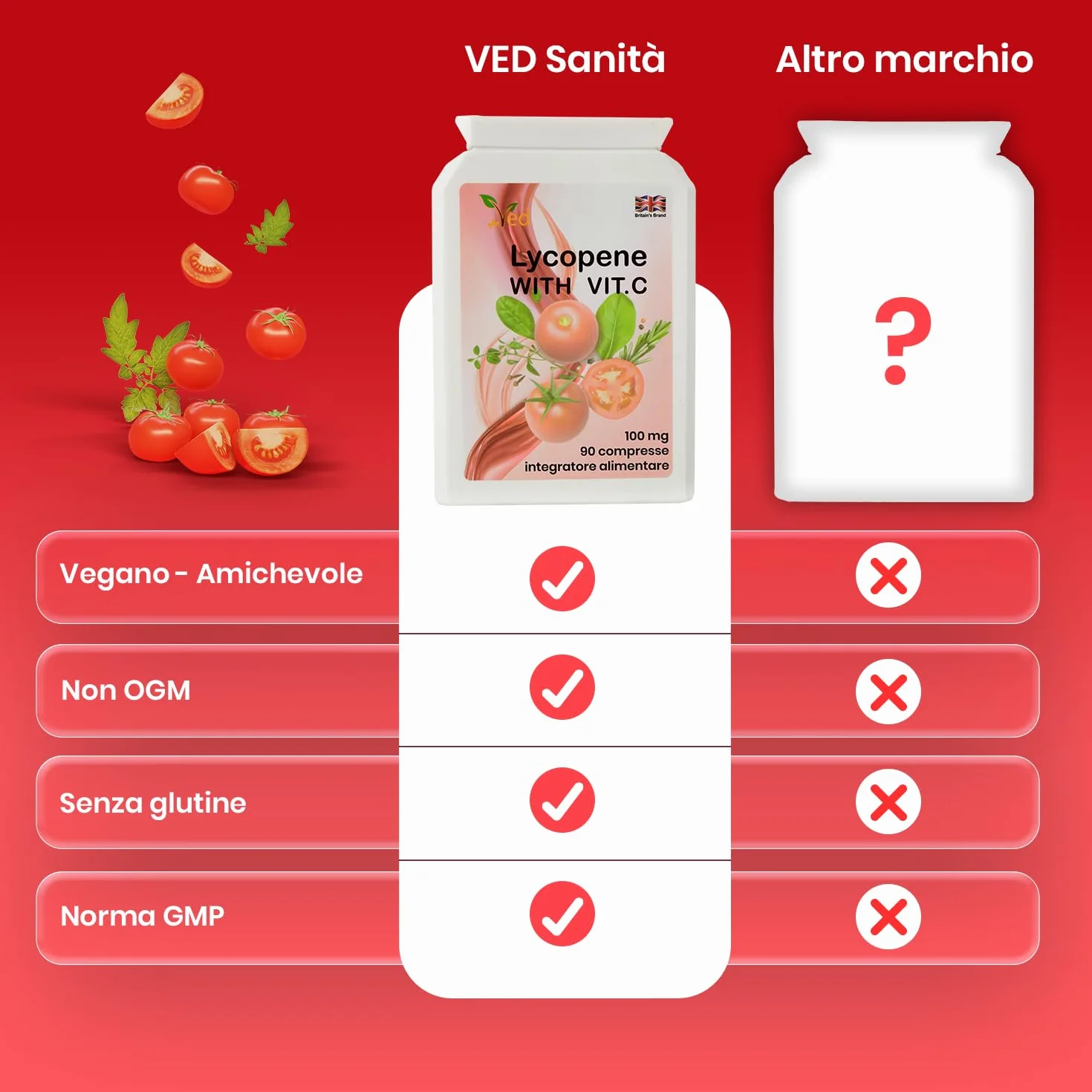 Integratore di licopene 100 mg 90 compresse confezione da 2