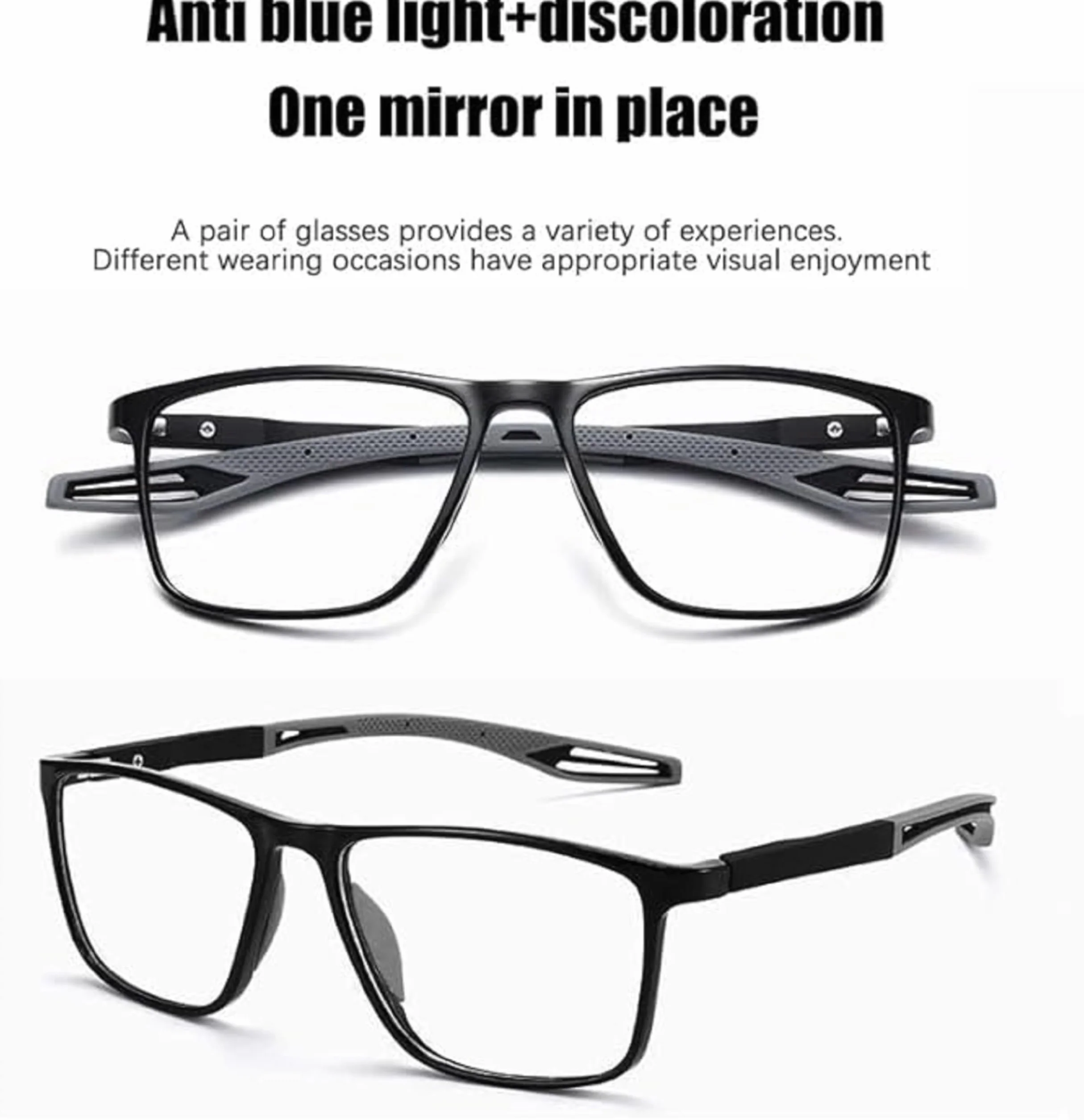 Okulary Fotocromatyczne Anti Blu UV400 M1 -3,5 Elastyczne Silikonowe Ultra Lekkie
