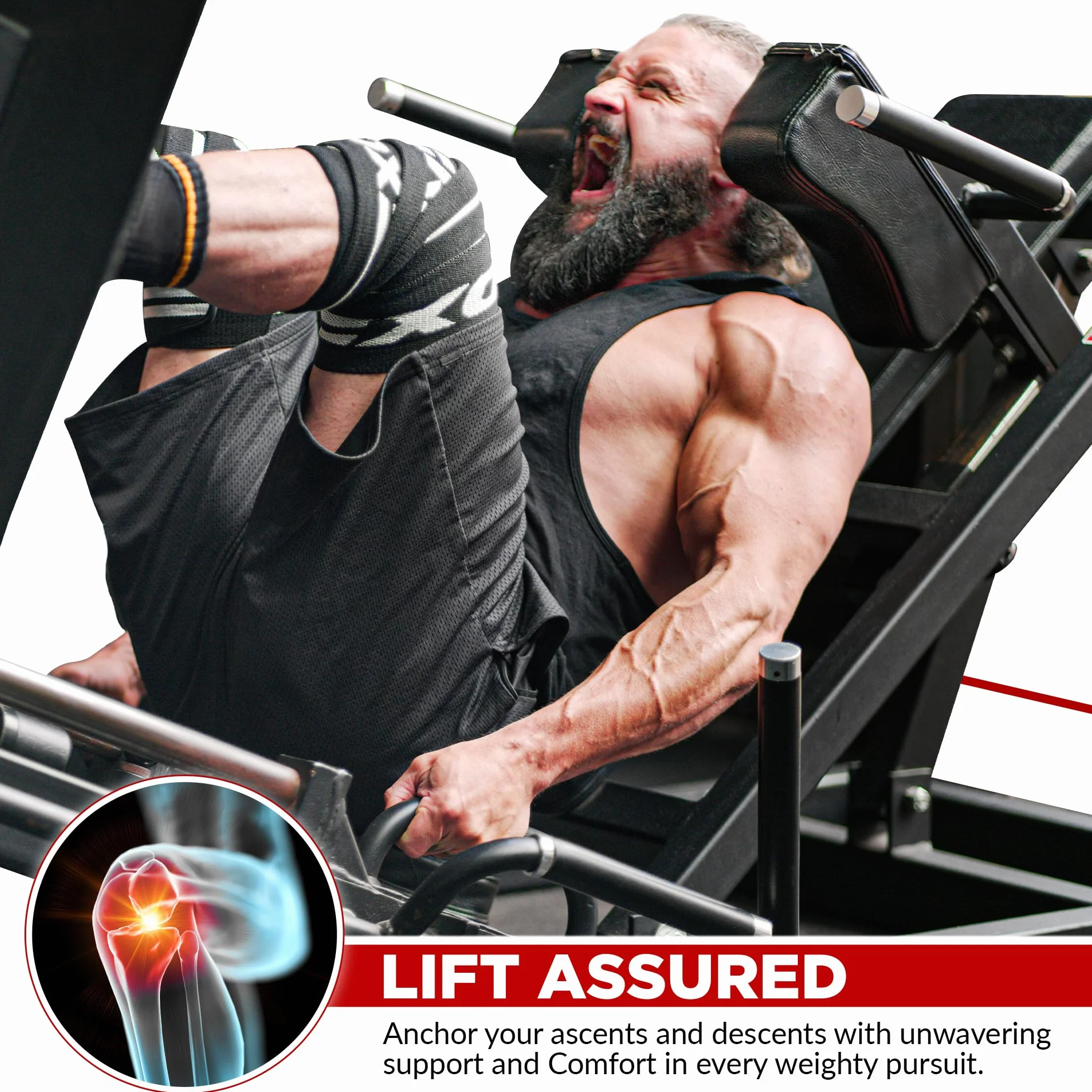 RDX Fascia Powerlifting Ginocchio Supporto 200cm Pesistica Elastica Bendaggio Knee Wraps