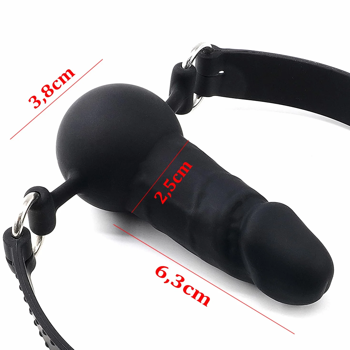 Bavaglio Bondage in Silicone per Giochi BDSM (Nero)