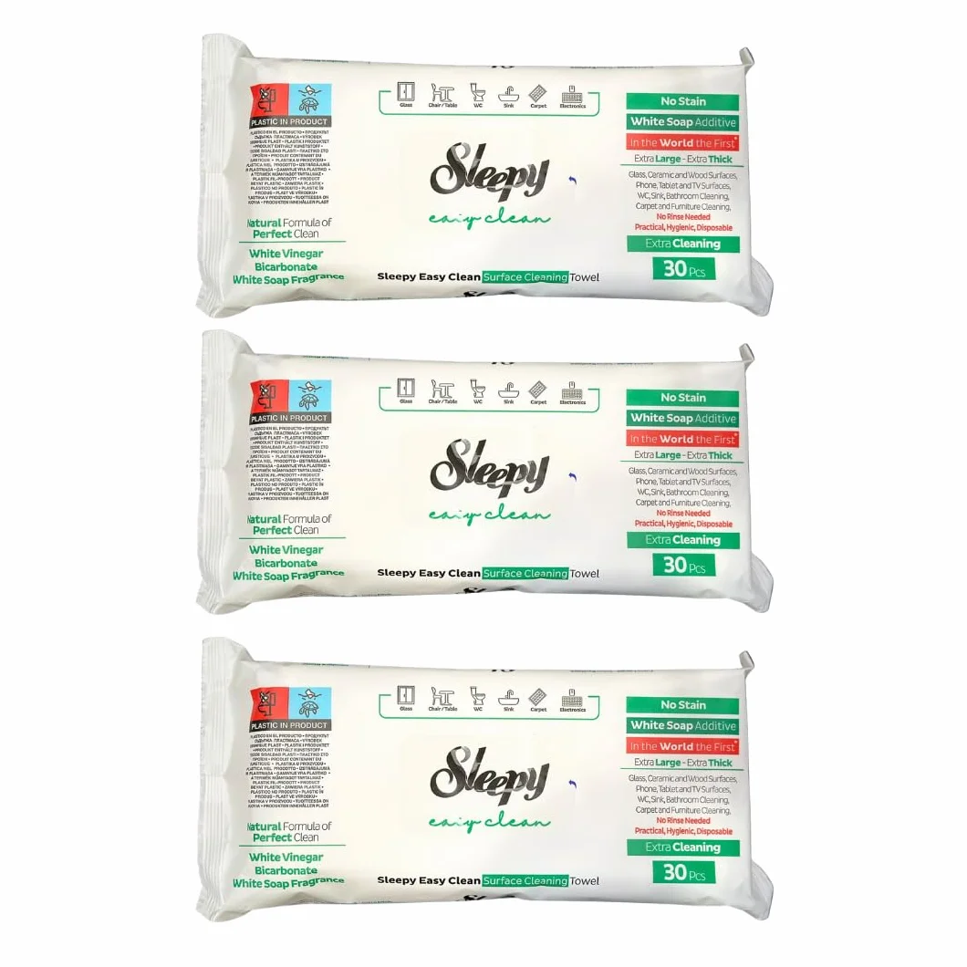 Sleepy Easy Clean 3 panni per la pulizia 30 pezzi sapone bianco verde