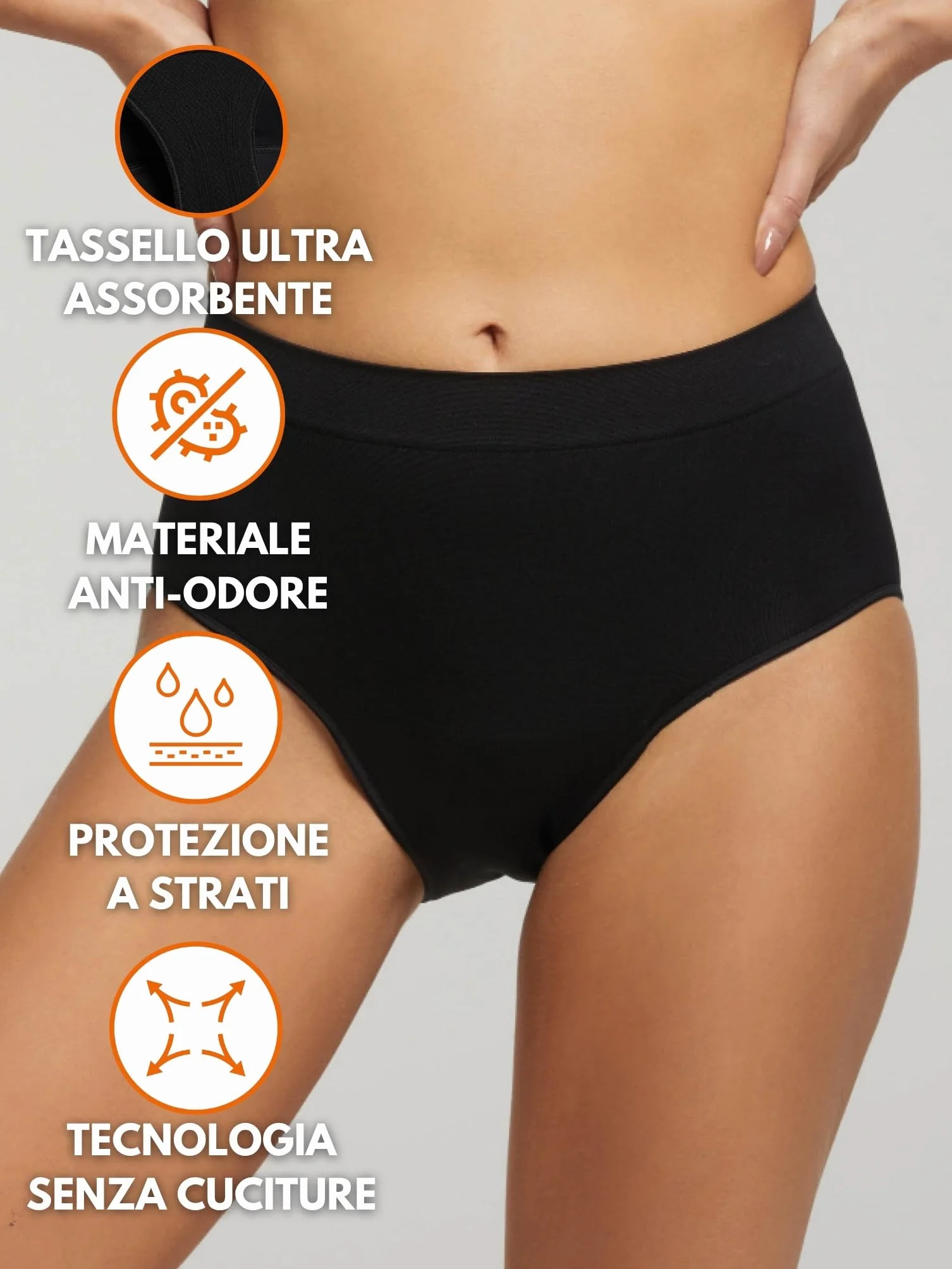 POMPEA Slip Donna Protettivo per Piccole Perdite, Mutande Assorbenti Lavabili Riutilizzabili