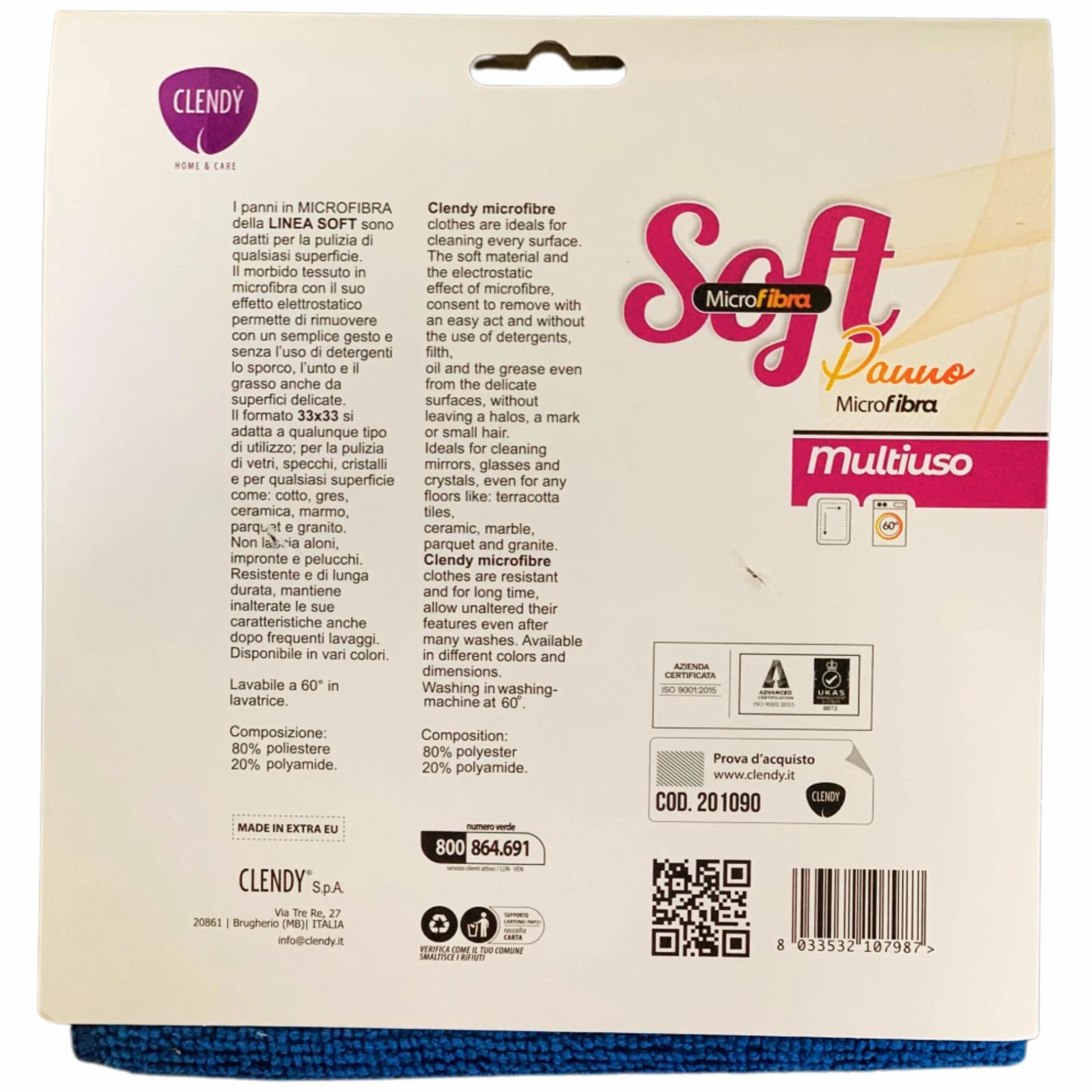 QUASAR VETRI CON ALCOOL 2xTrigger 580ml + 2xRicarica 580ml + Panno In Microfibra Soft Multiuso