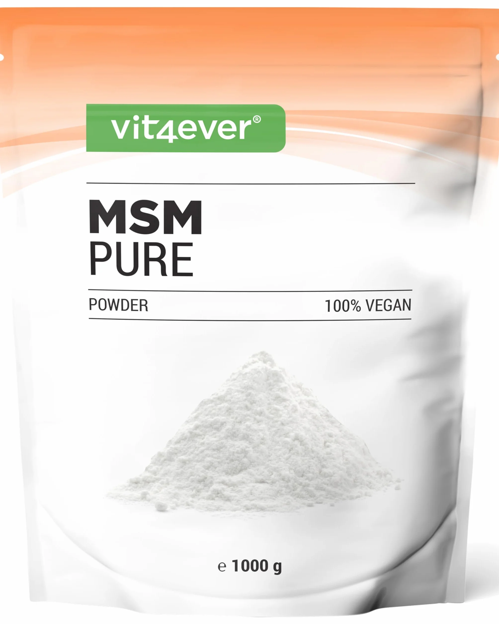 Polvere di MSM 1 kg 99,9% Metilsulfonilmetano Cristallino Puro Fattore Mesh 40-80 Zolfo Organico Vegano