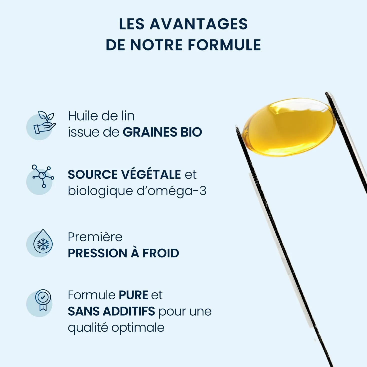 Olio di lino biologico capsule molli vegani ricco in acido alfa-linolenico ALA Omega 3-6-9 60 capsule Dynveo