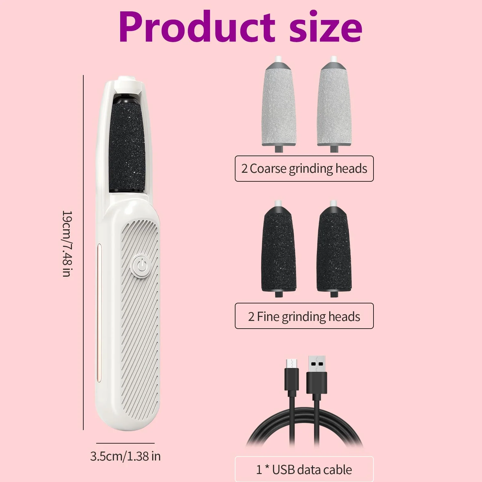 Pedicure Elettrico Professionale con 4 Rulli Intercambiabili, Rimuove Calli e Pelle Secca, Lima per Piedi Ricaricabile