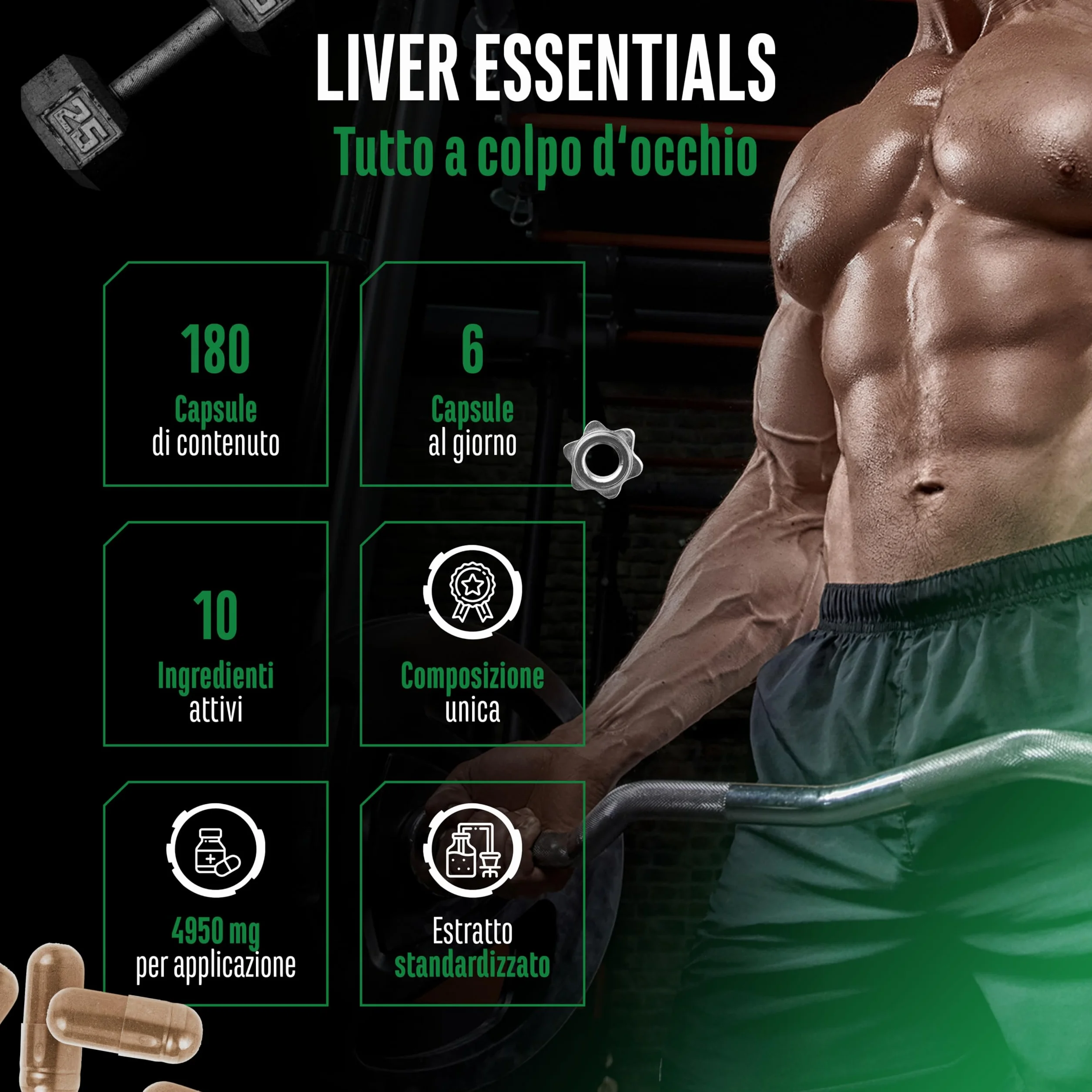 Complesso epatico Liver Essentials 180 capsule cardo mariano colina NAC carciofo tarassaco vegan