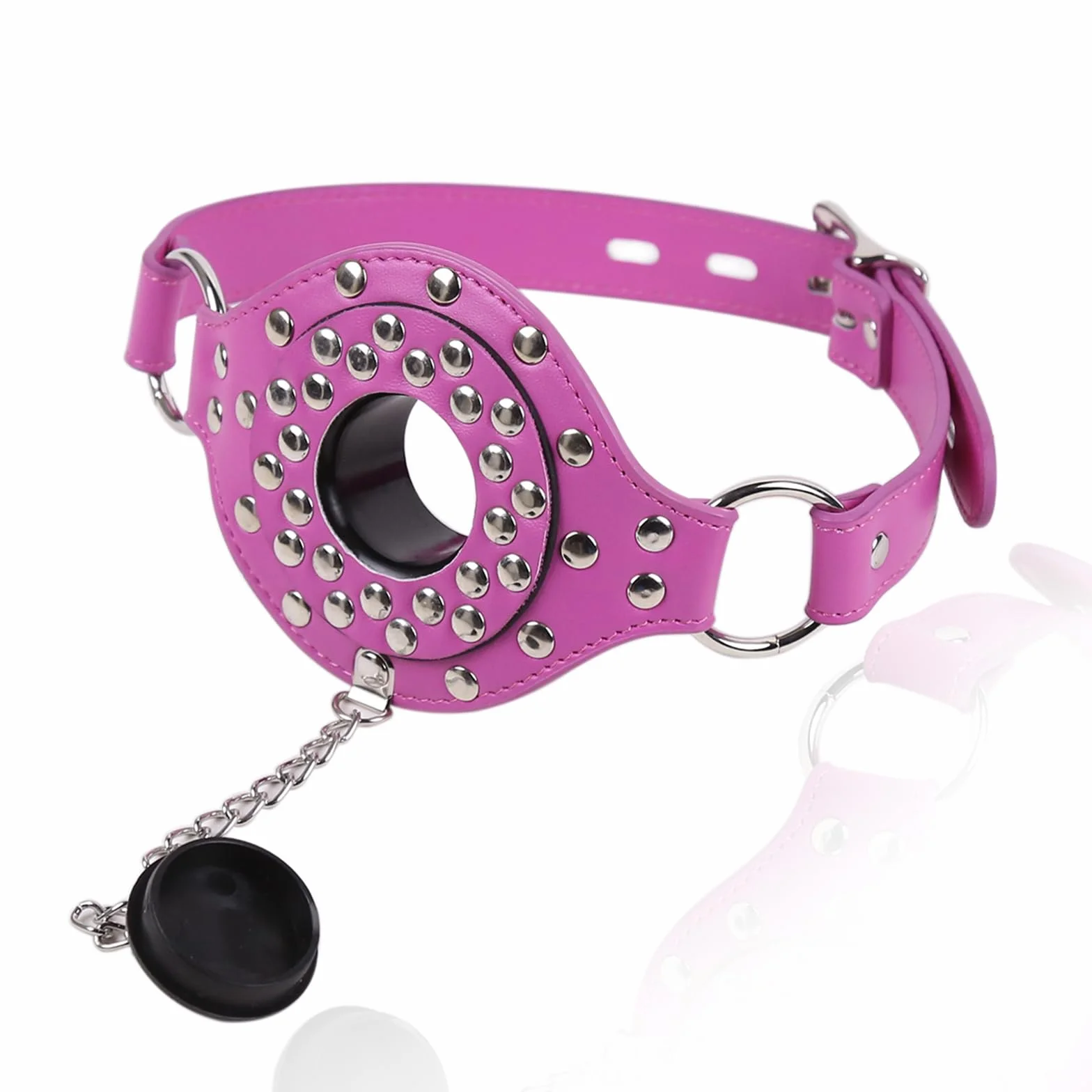Bavaglio Per Bocca In Finta Pelle Rivetto Plug Apribile SM Ball Gag Bondage