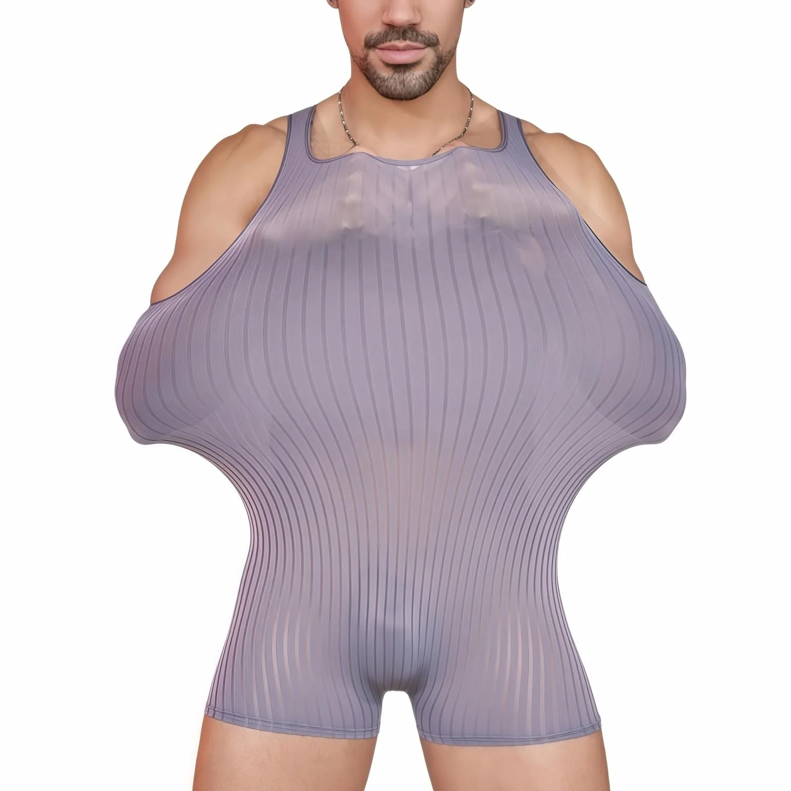 MANJIAMEI Wrestling Singlet - Tuta da uomo senza maniche, body aderente a un pezzo