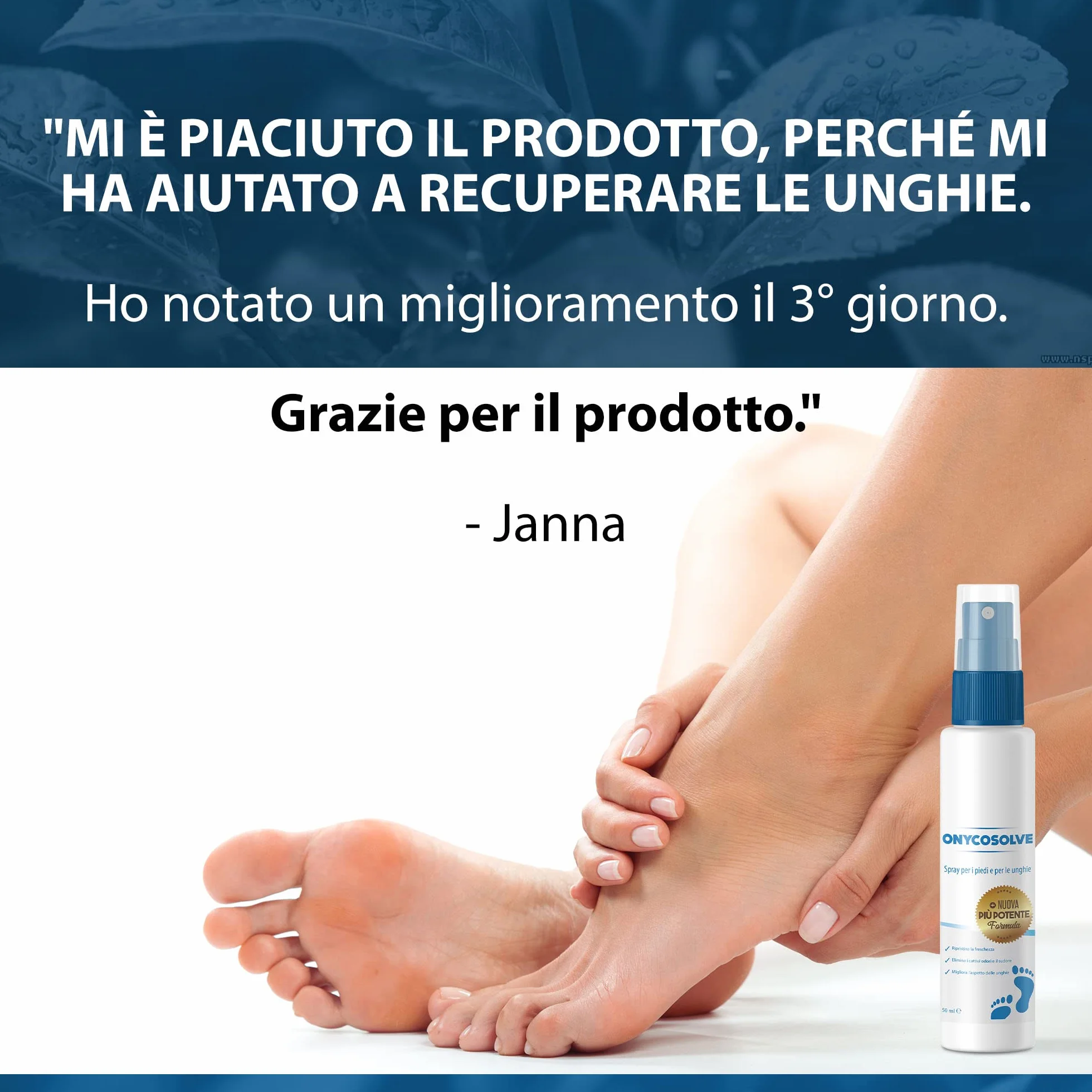 Spray per Piede d'Atleta Deodorante Scarpe Cattivi Odori Piedi Unghie Forti Pelle Sana Sudorazione Eccessiva Prurito 50 ml