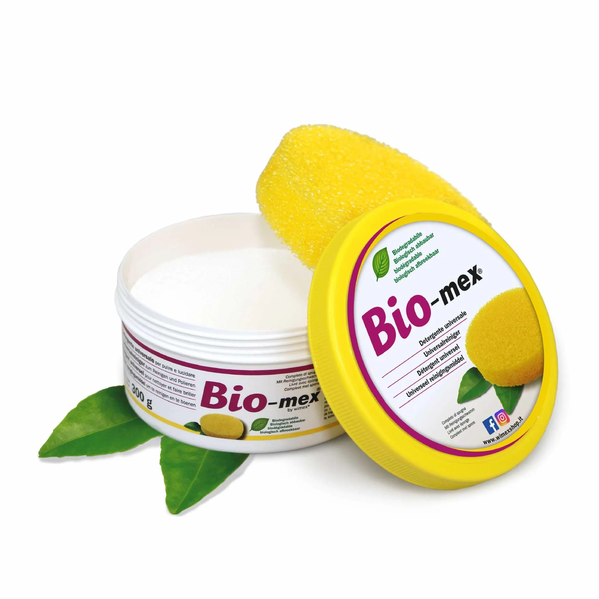 Bio-mex® Detergente Universale Biodegradabile 300gr con Spugna - Pasta Pulente per Acciaio