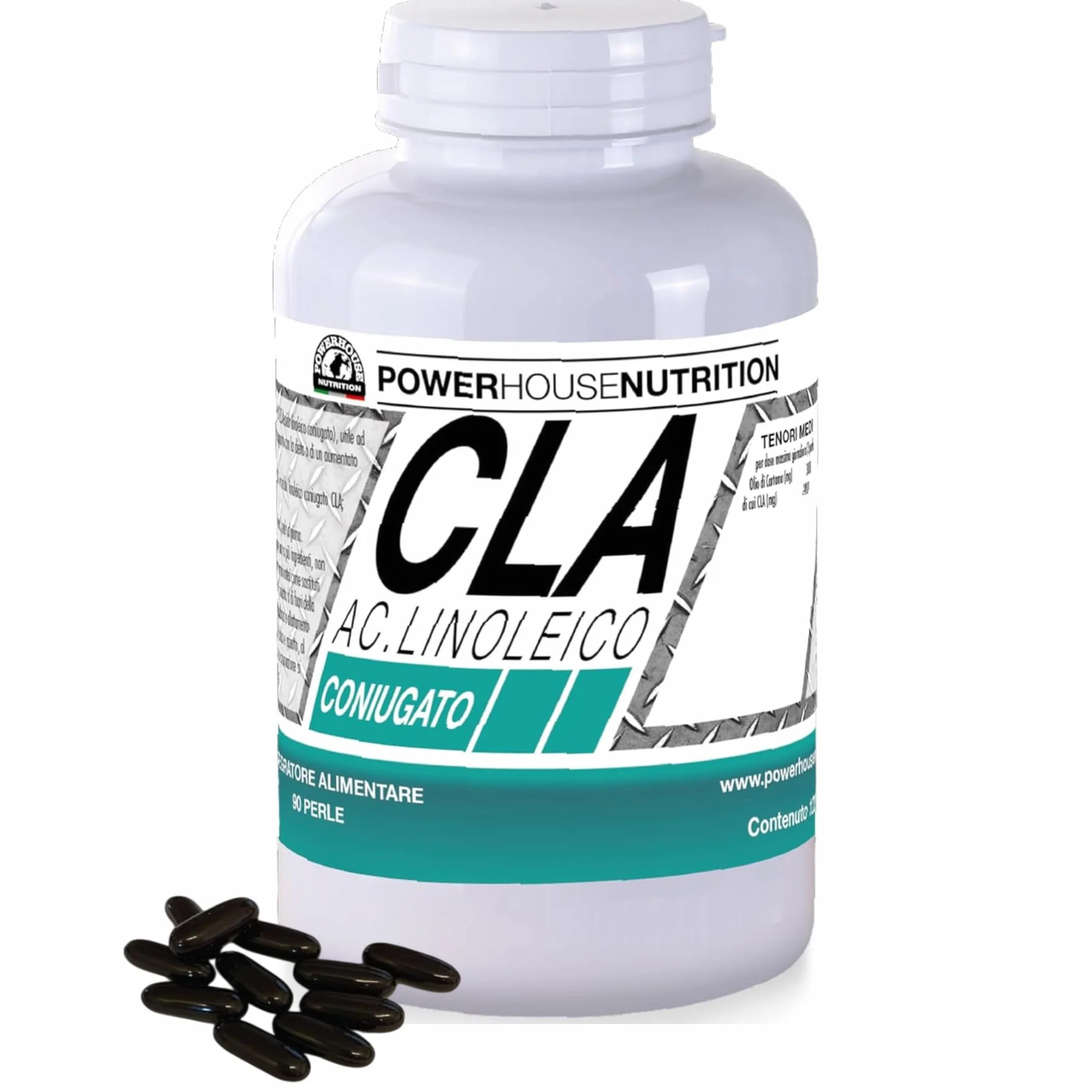 CLA Acido Linoleico Coniugato Powerhouse Nutrition, Integratore Made in Italy, Olio di Cartamo, 90 Perle