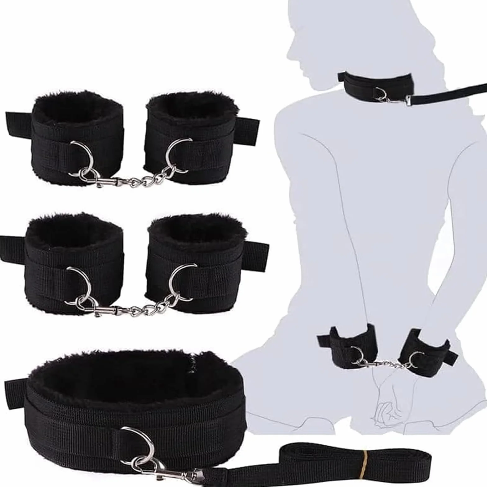 Yoga Bondage Kit Sexy Coppia Accessori Sex Toy Adulti per Coppie Sesso Letto Manette Rosa