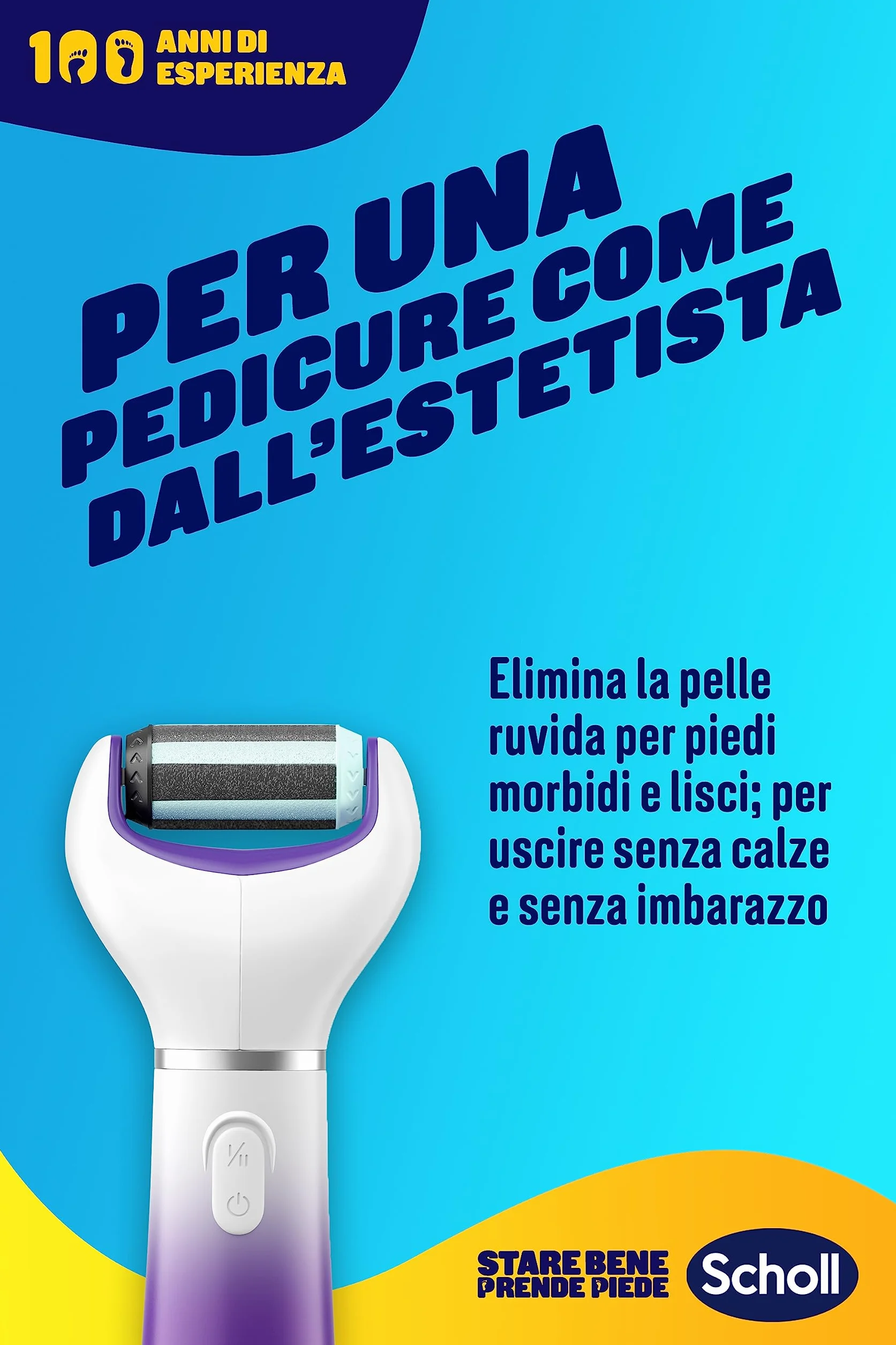 Scholl Velvet 2in1 Sistema di Pedicure Elettronico per Levigare i Piedi, Testine Interscambiabili a Doppia Azione