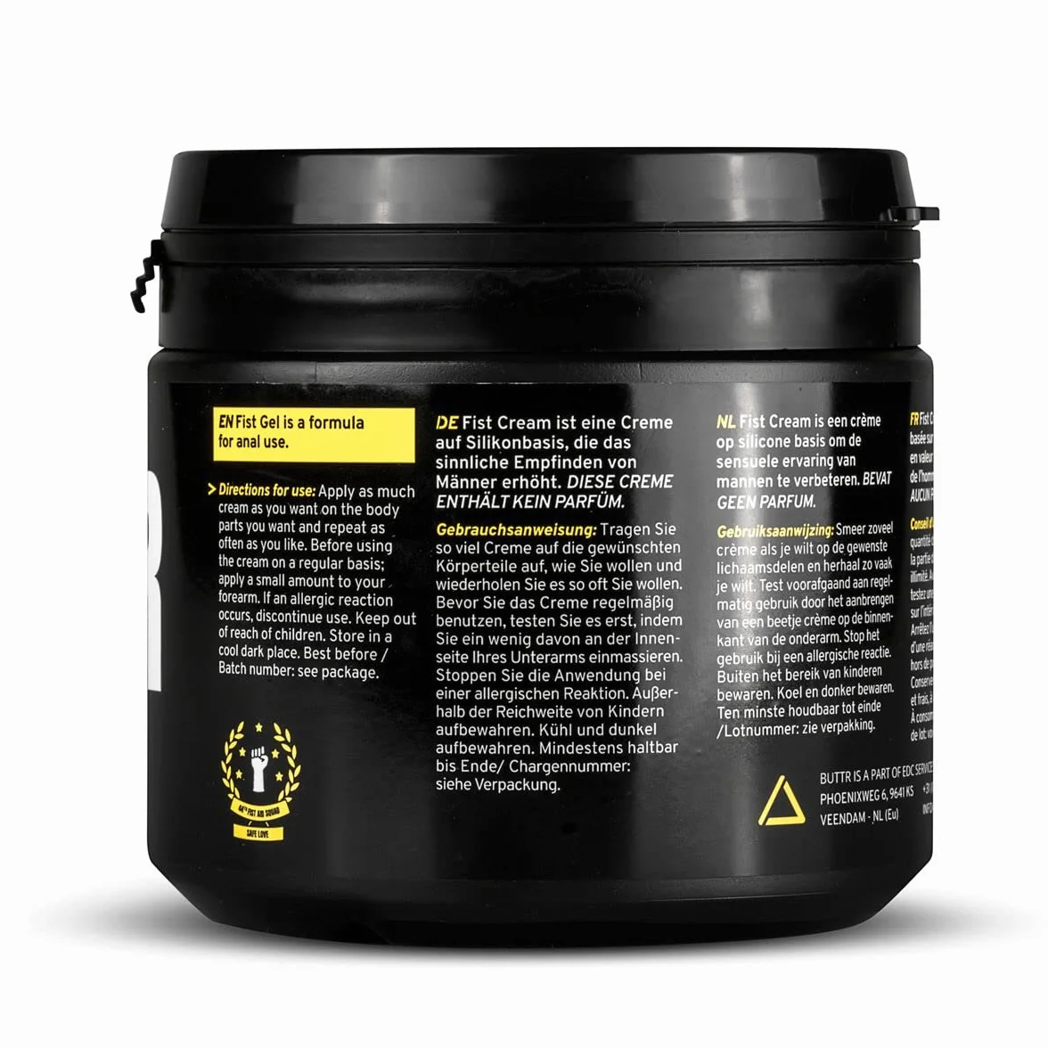BUTTR Fisting Cream 500 ml Lubrificante silicone penetrazione dura Senza profumo