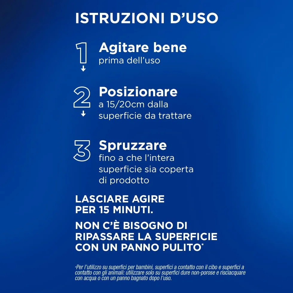 Napisan Spray Disinfettante Milleusi 6x400ml Limone per Tessuti e Superfici