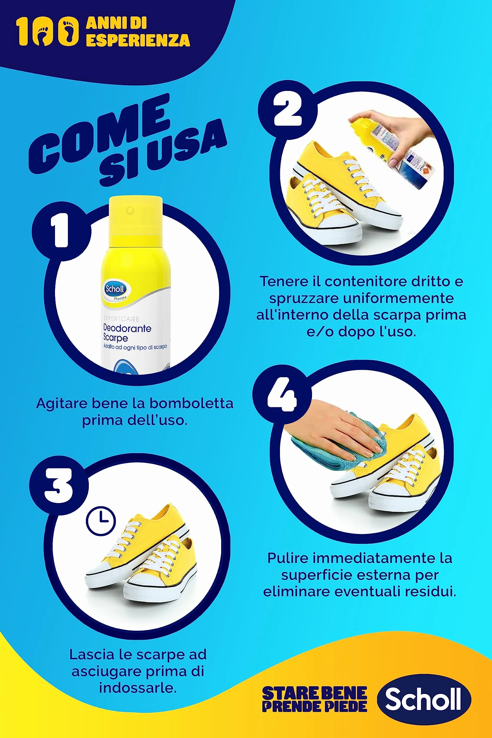 Scholl Pharma Deodorante Spray per Scarpe 48h 3x150ml