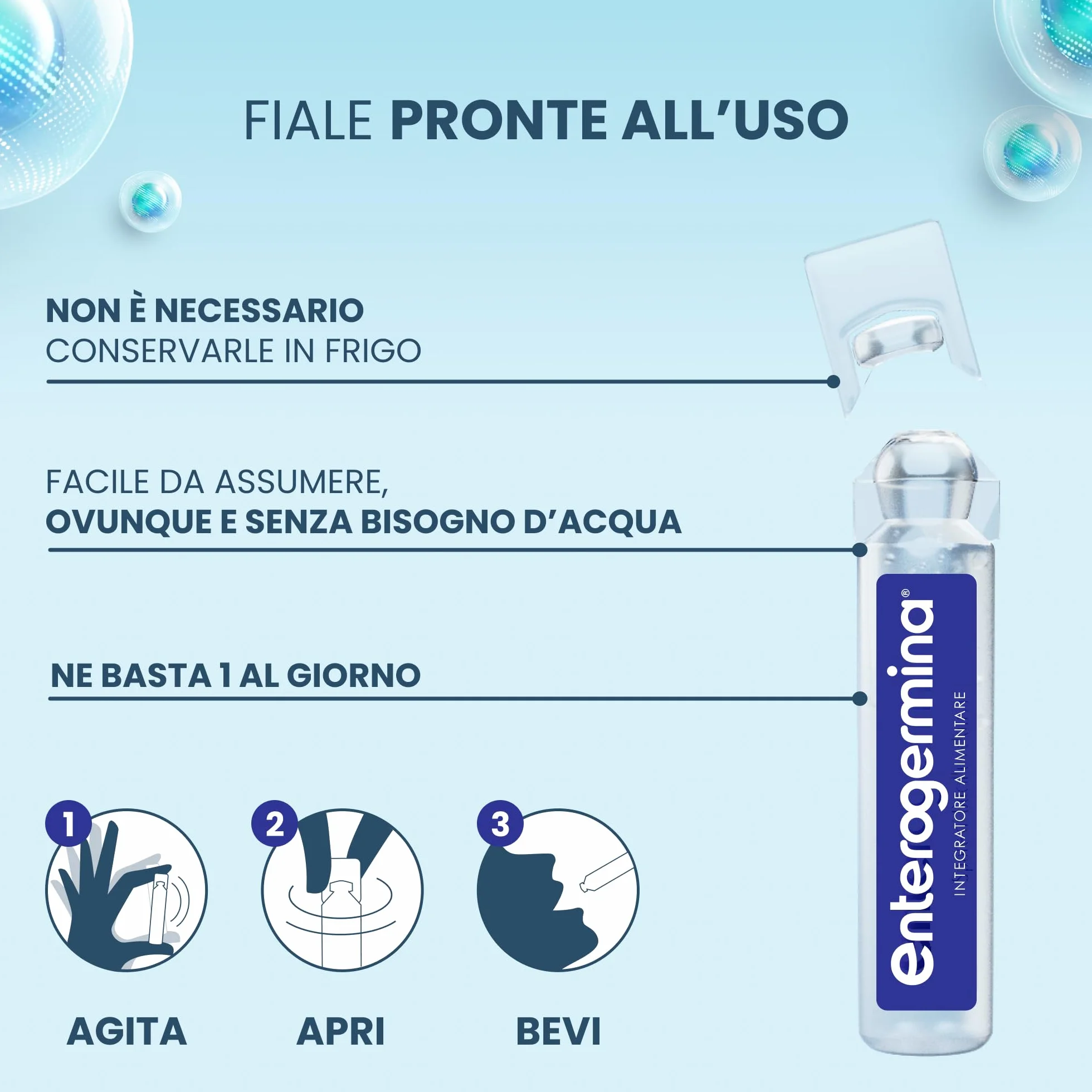 Enterogermina Benessere Intestinale Probiotici Fermenti Lattici Integratori 30 Flaconcini 5 ml