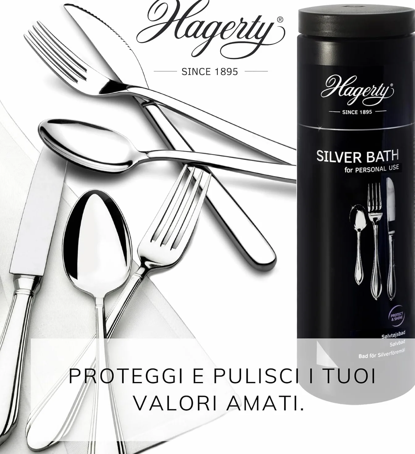 Hagerty Silver Bath Bagno detergente antiossidante per argento 580ml