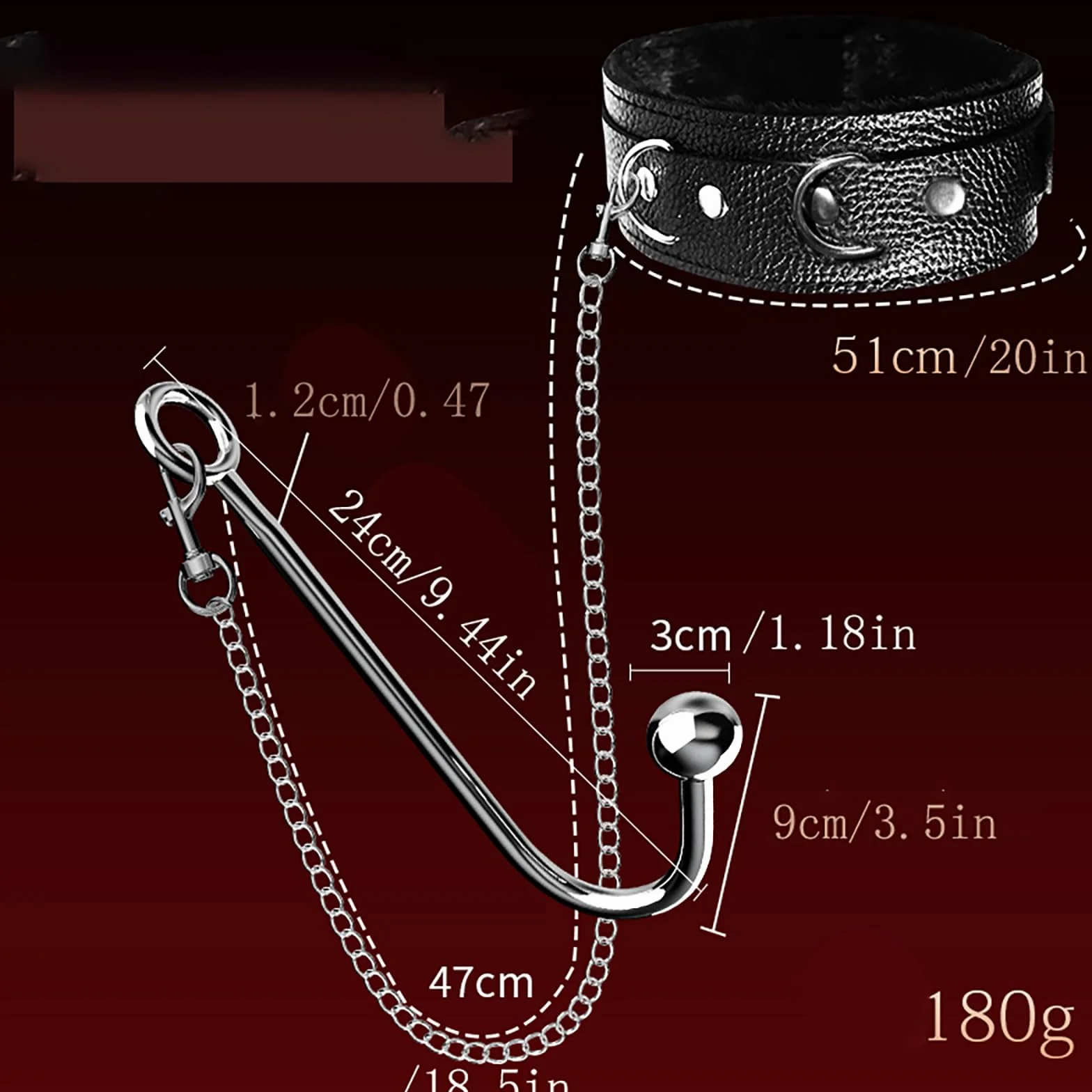 BDSM Set Di Legami Sessuali Con Gancio Anale Collare Regolabile Butt Plug Bondage Estrema Giocattoli Del Sesso Fetish Per Coppie (Black Padded)