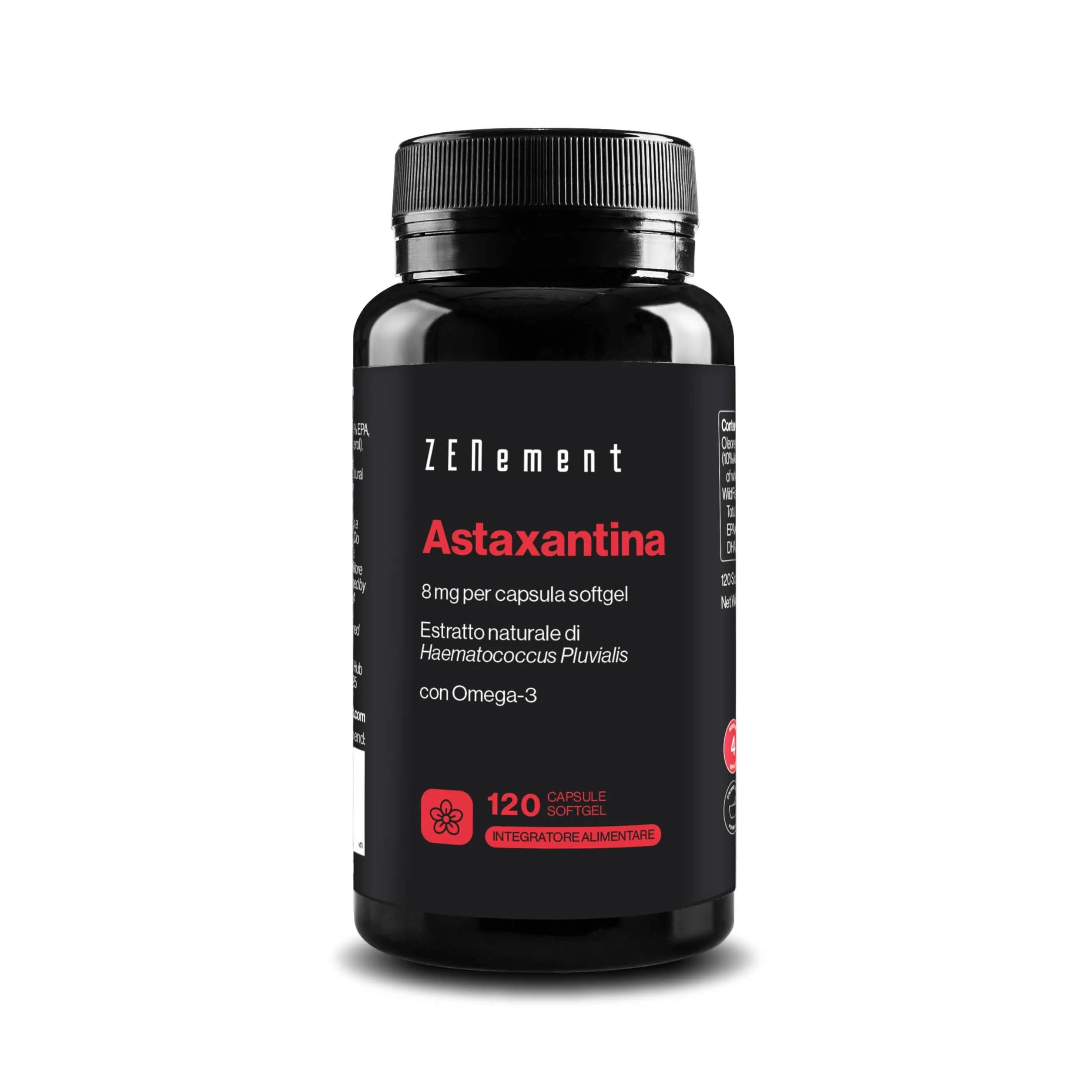 Astaxantina Naturale Pura 8 mg 120 Capsule Softgel Zenement
