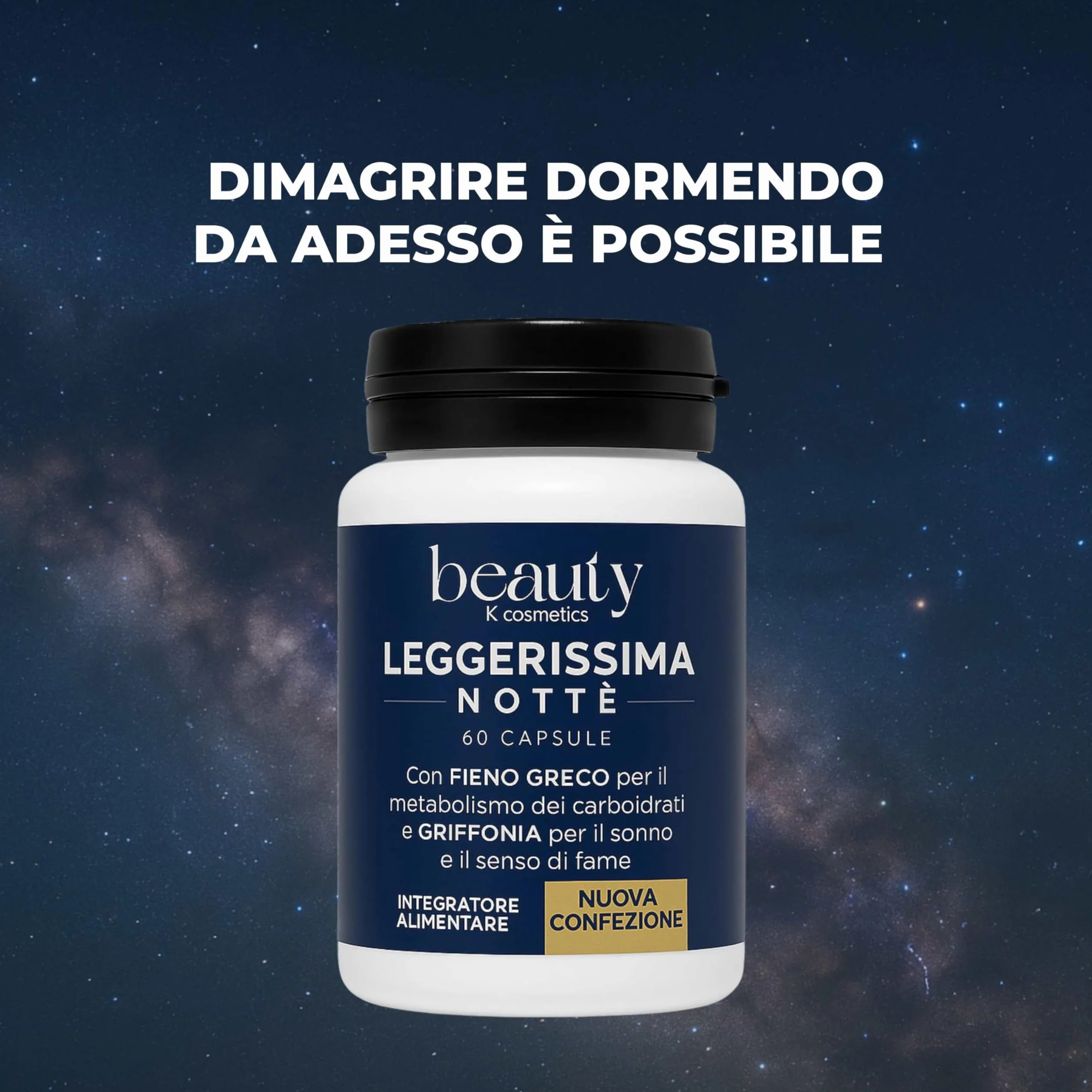 Leggerissima Notte Integratore Alimentare Notturno Capsule Supporto Controllo Peso Benessere Notturno Griffonia Fieno Greco Mate 60 Capsule