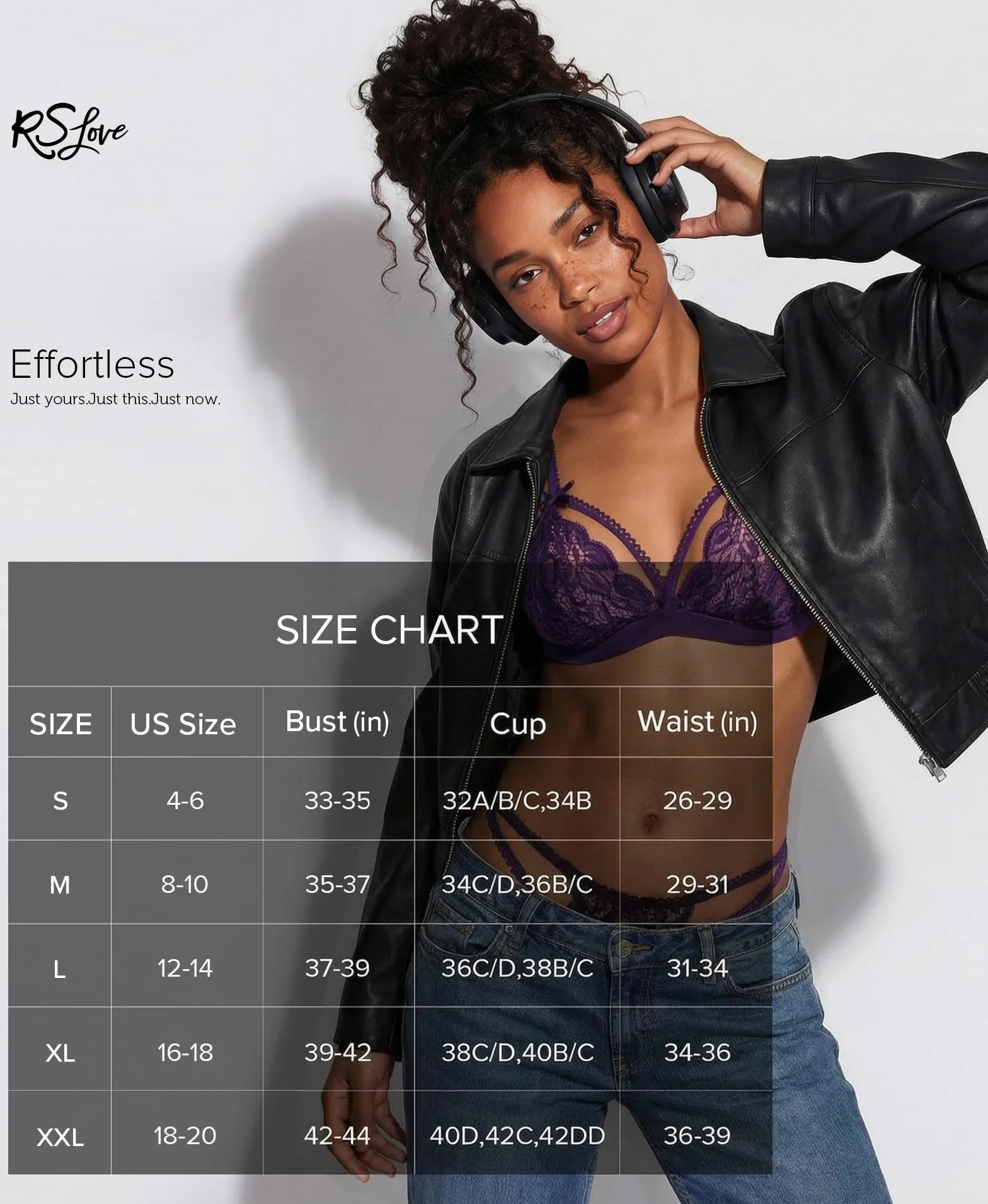 RSLOVE Completi Intimi da Donna con Reggicalze Body in Pizzo Teddy Babydoll 3 Pezzi
