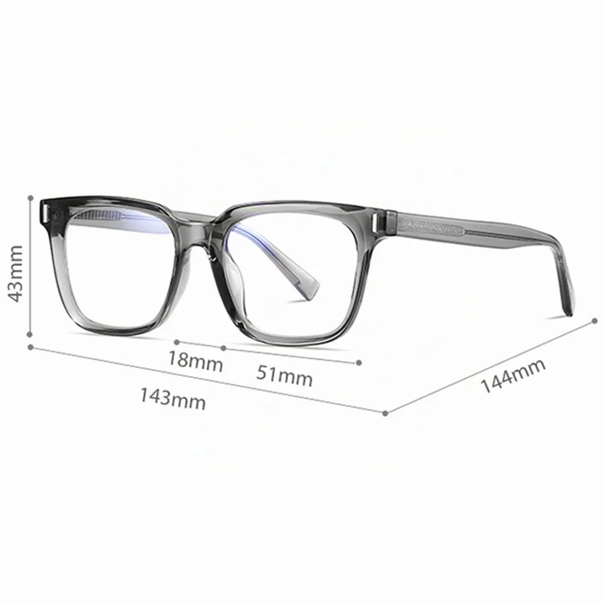 Occhiali blocco luce blu TR90 Square montatura moda per uomo donna