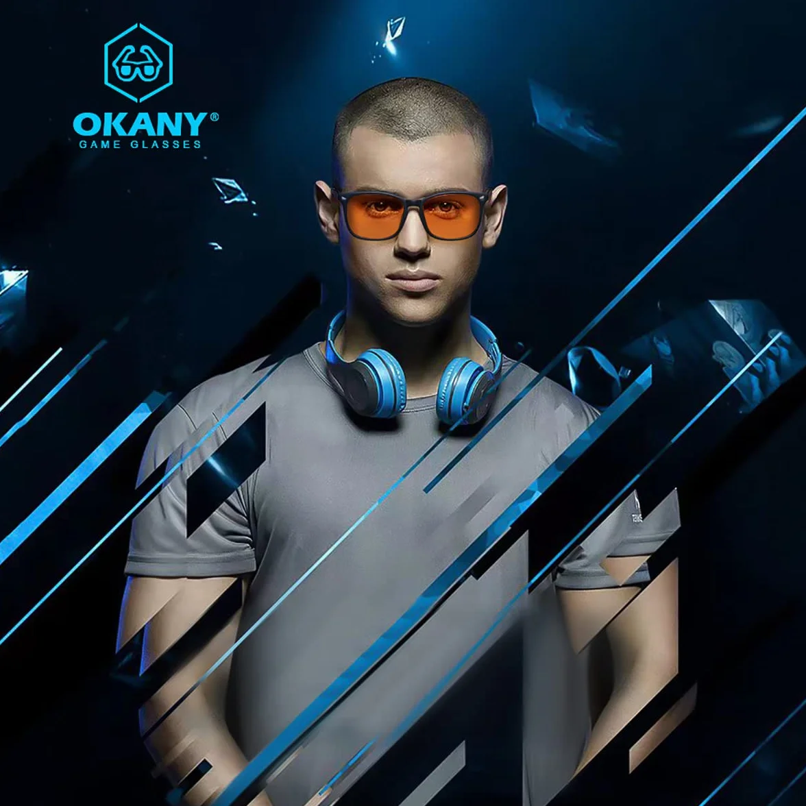 Okany Occhiali Luce Blu Uomo Donna – Occhiali da Gaming e Computer con Lenti Gialle Anti Raggi UV