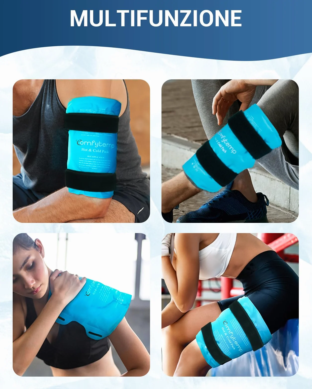 Comfytemp Tasca di Ghiaccio Ginocchio Riutilizzabile, Terapia Caldo e Freddo per Chirurgia Sostituzione del Ginocchio