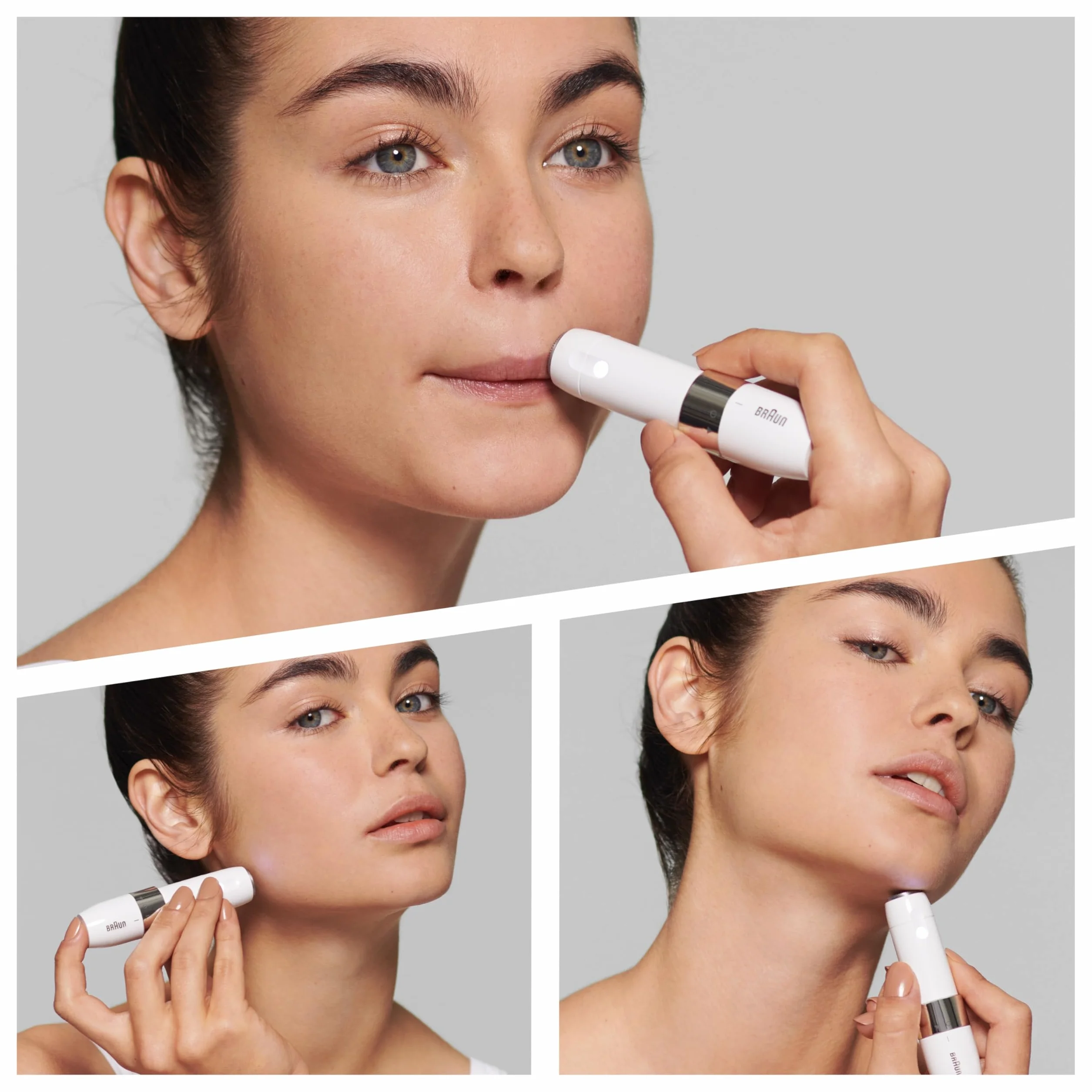 Braun Face Epilatore Elettrico Donna FS1000 Bianco Depilazione Viso Baffetti Mento Guance Bikini
