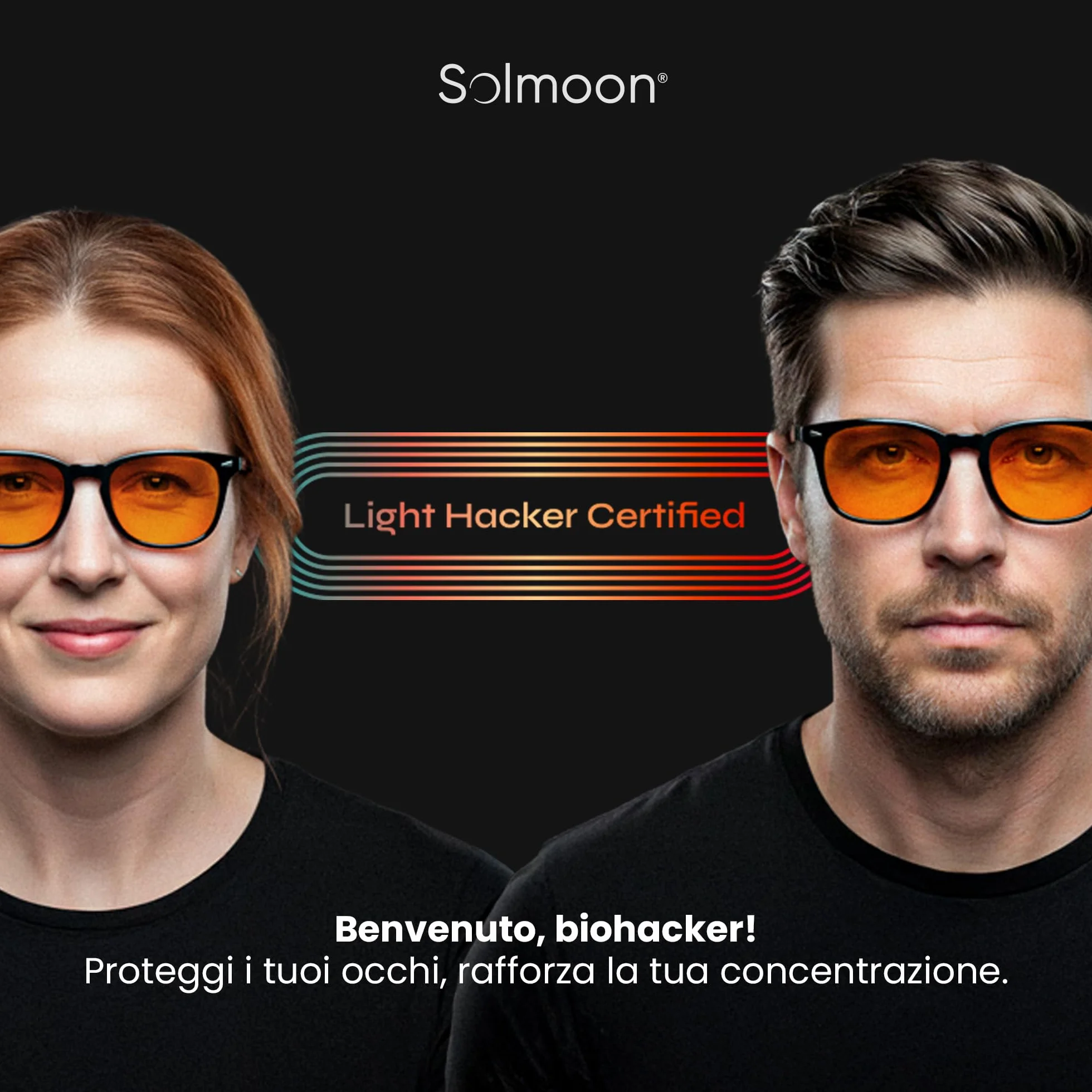 Solmoon Occhiali Luce Blu Filtro per Computer Schermi Gaming Uso Serale Materiali Non Tossici Custodia Rigida Premium