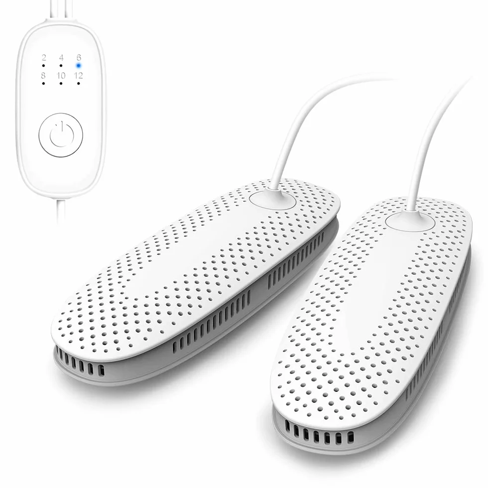 Asciugascarpe Elettrico con Timer per Calcio e Sci, Ventola Silenziosa, Spina UE