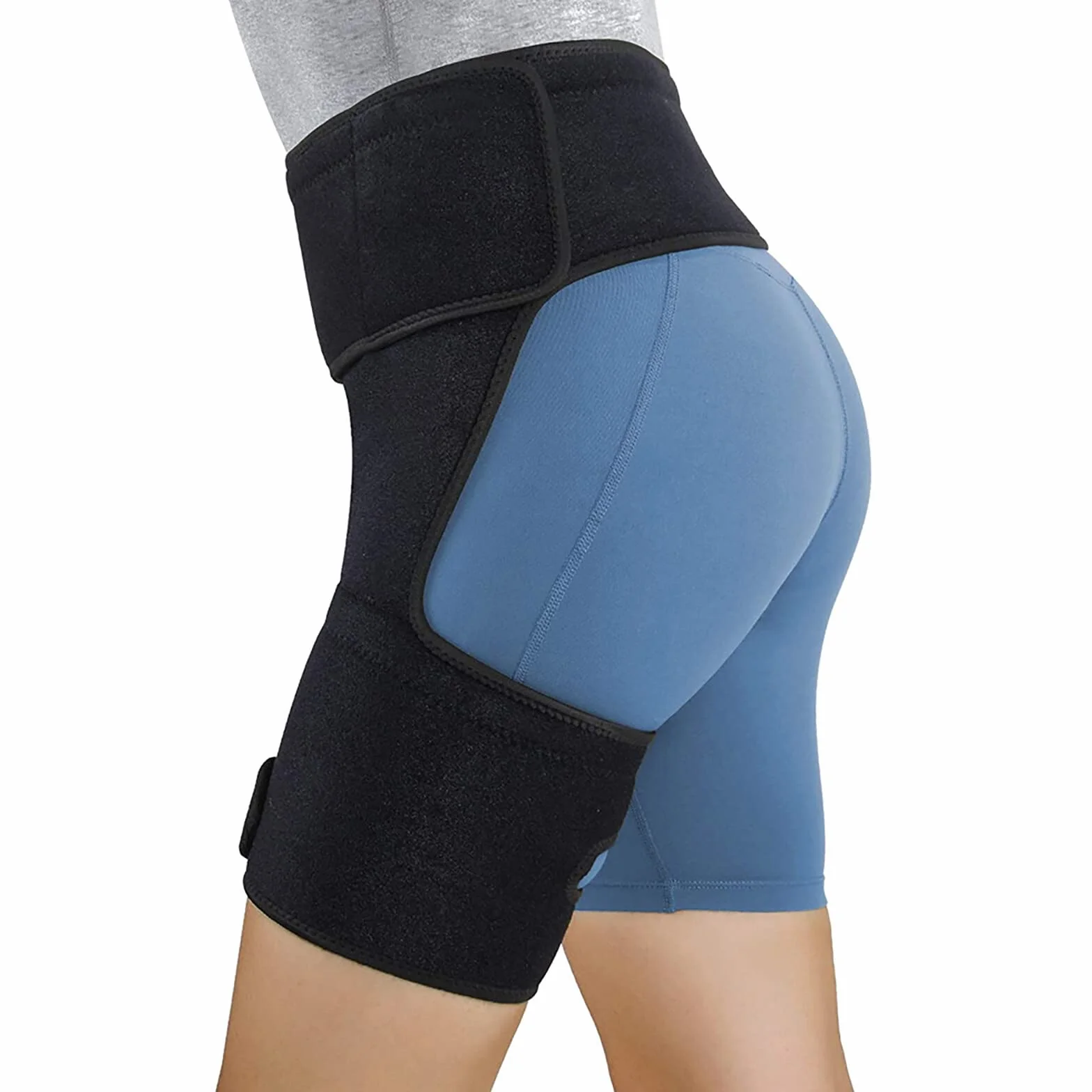 Tutore dell'anca per compressione coscia sollievo sciatica supporto gambe Manicotto avvolgente fianchi muscolari stabilizzatori