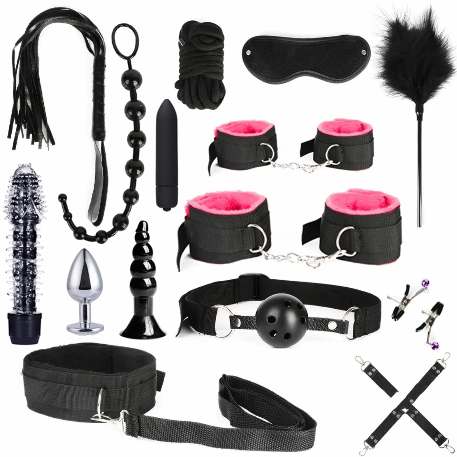 Yoga Bondage Kit Sexy Coppia Accessori Sex Toy Adulti per Coppie Sesso Letto Manette Rosa